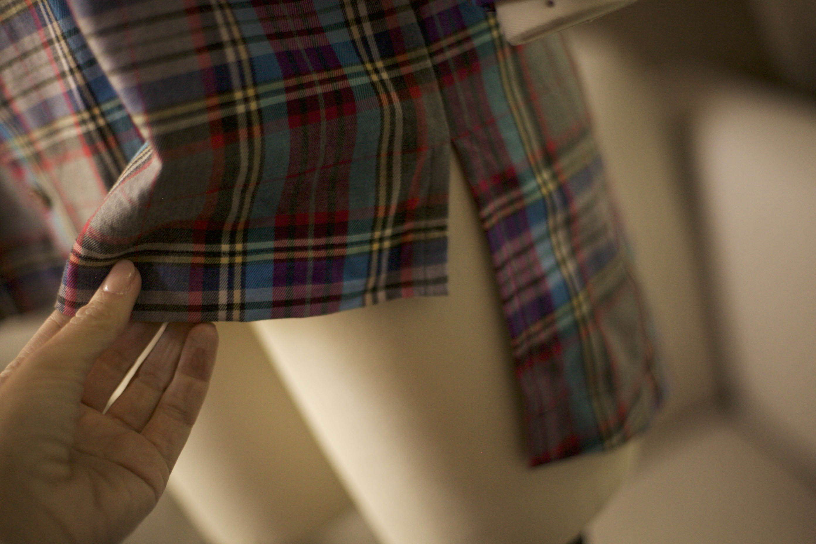 rainbow plaid shirt