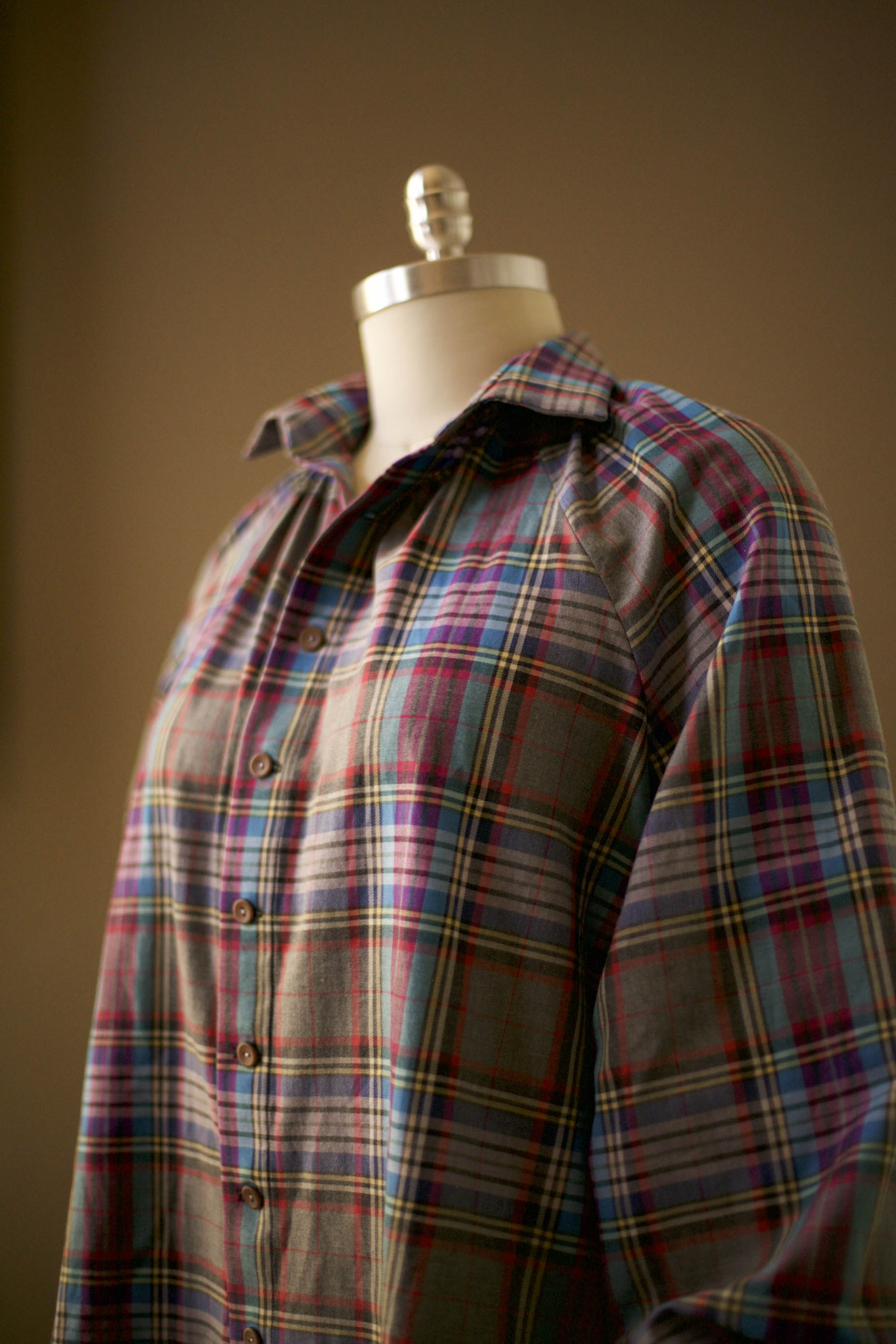 women's bright plaid shirt