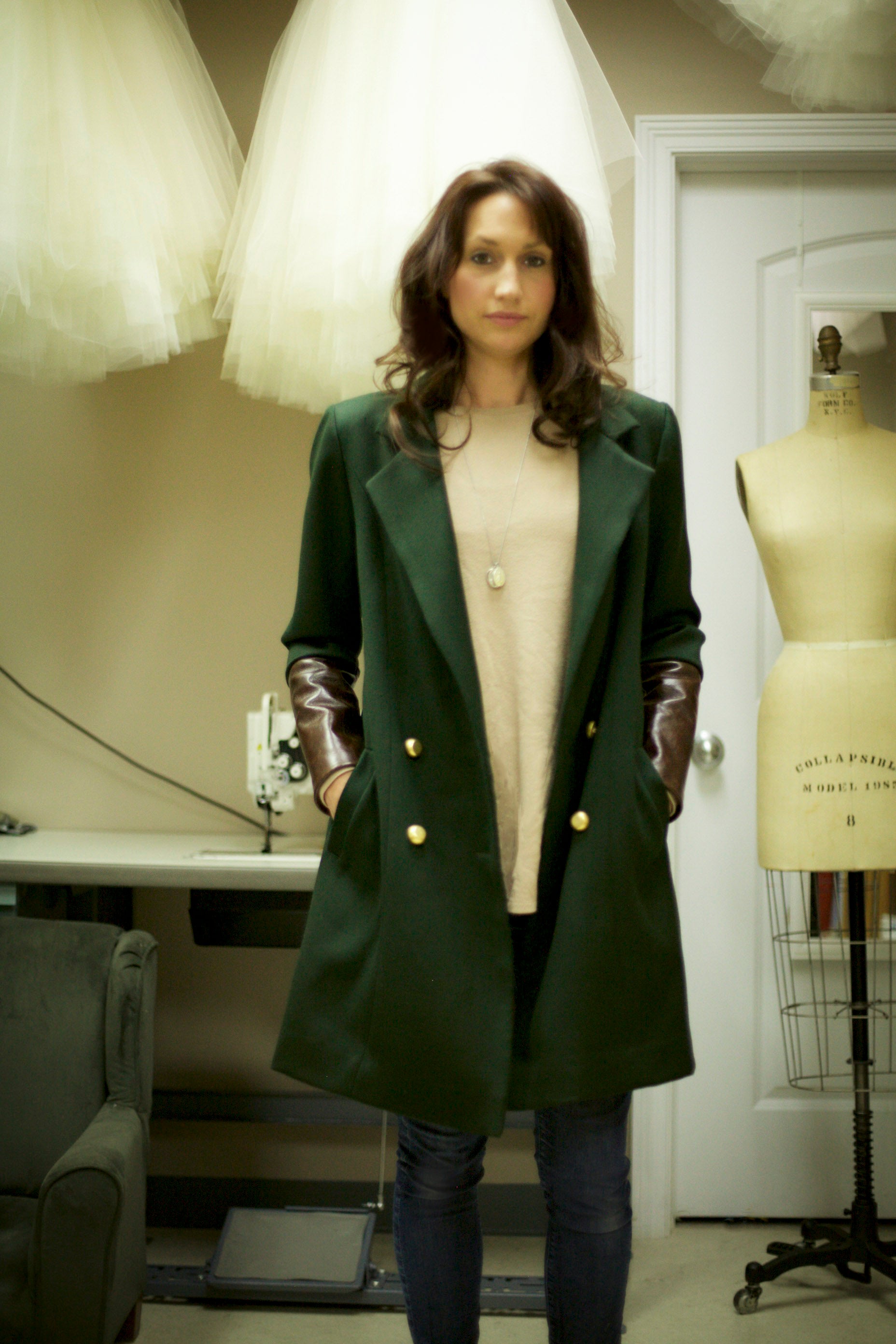 double breasted wool jacket dark green