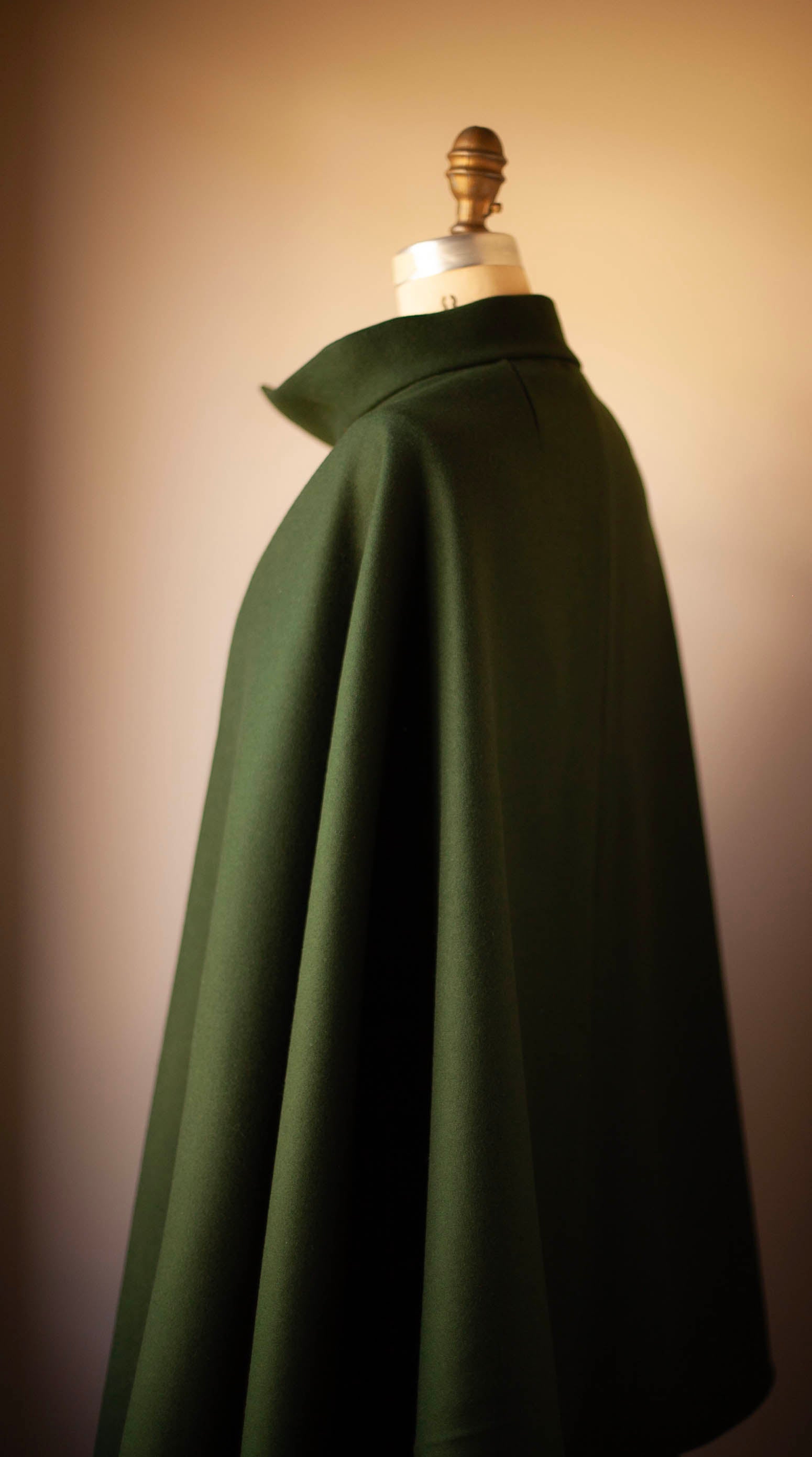 dark green wool cape