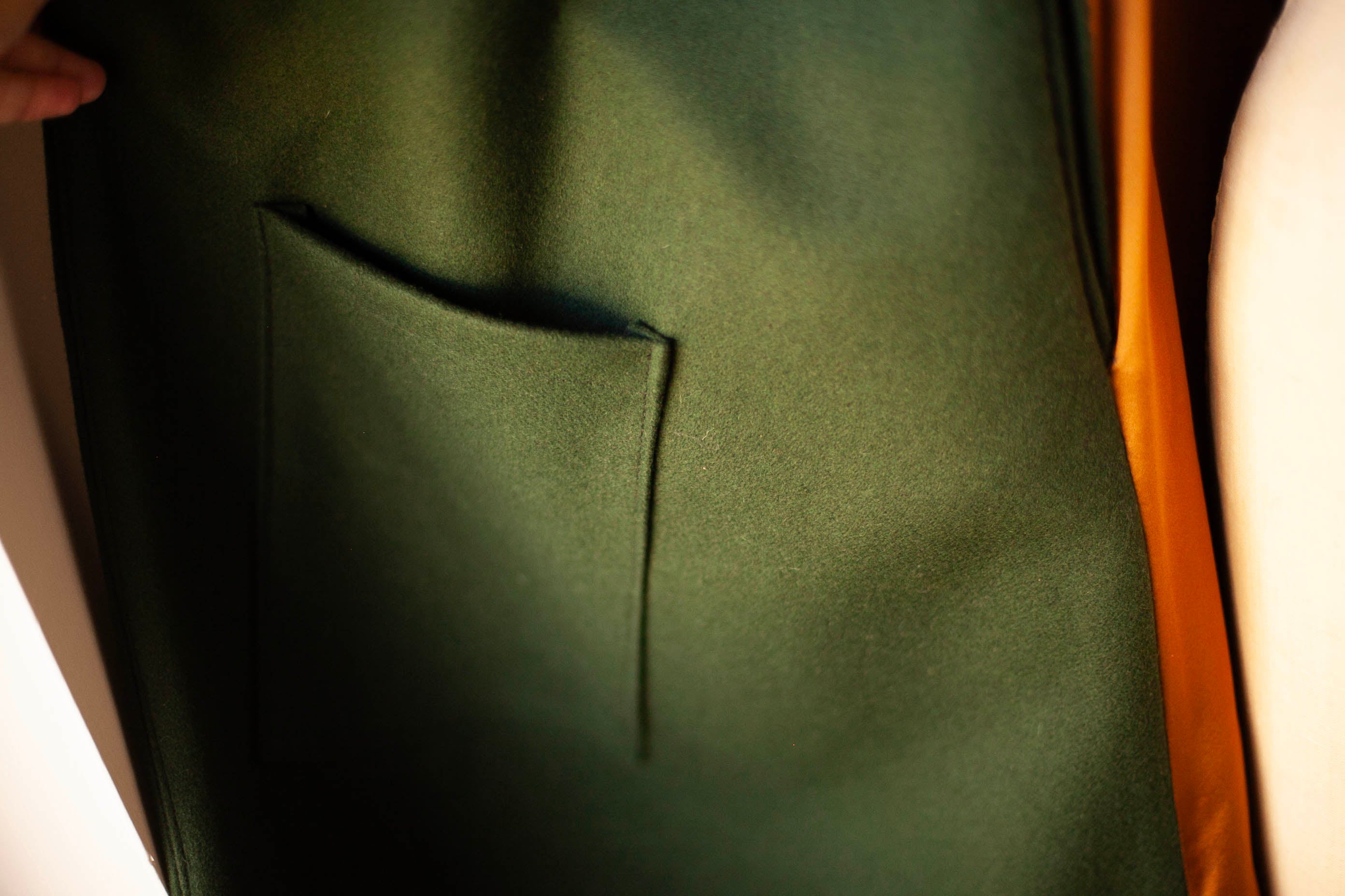 dark green wool cape womens
