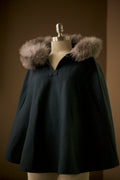 girls wool fur cape