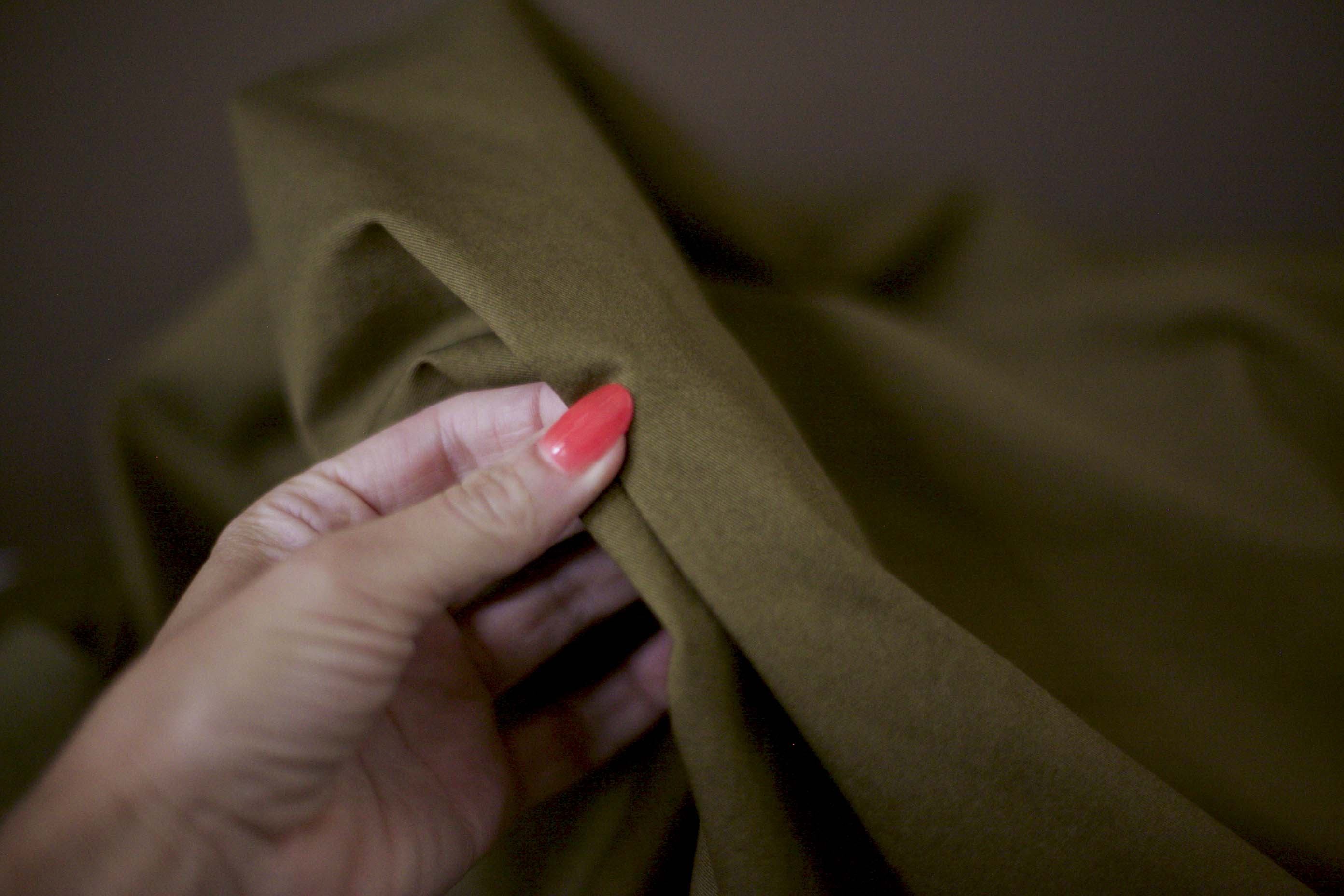 Olive green lyocell cotton fabric