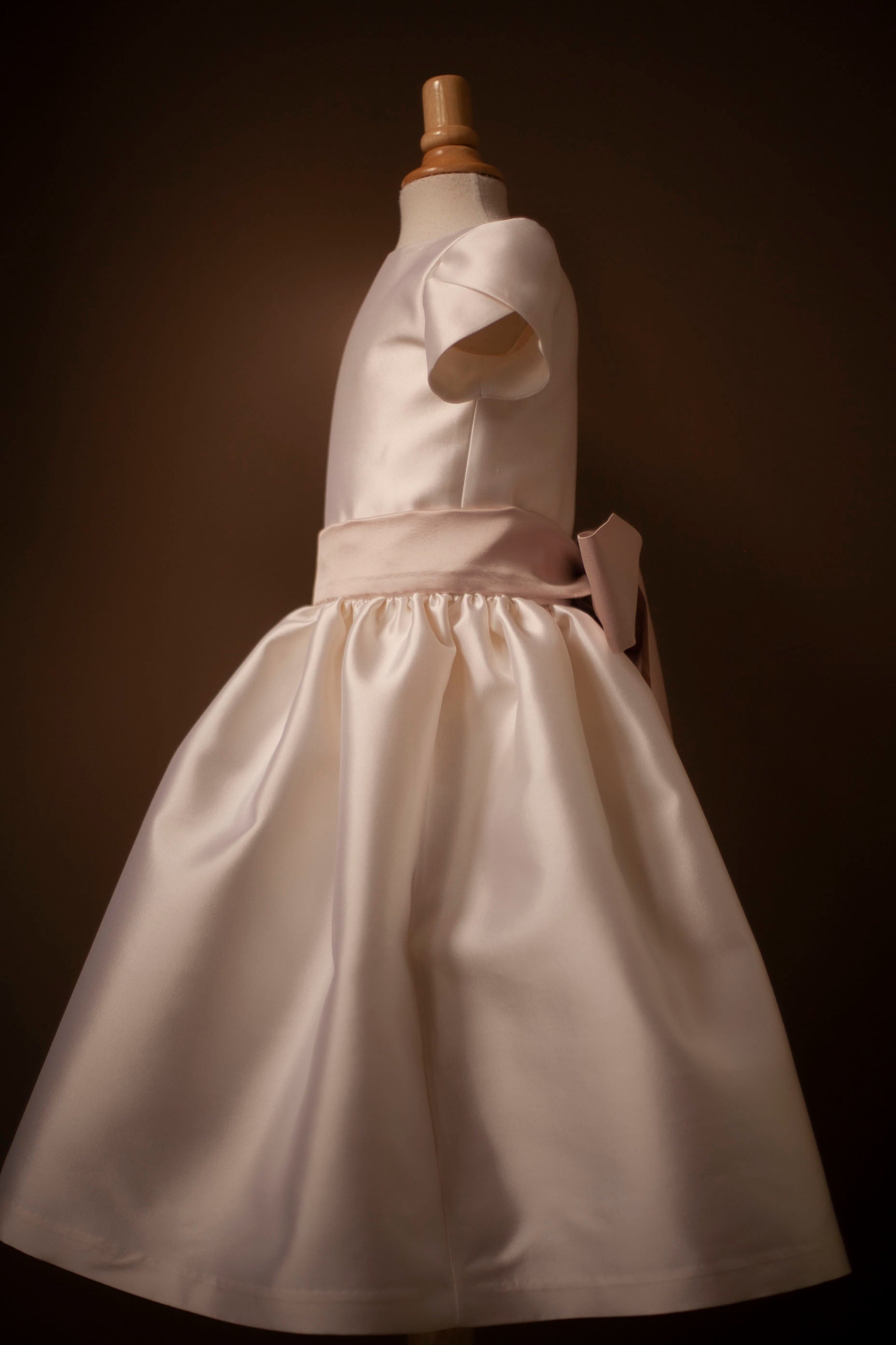silk flower girl dress
