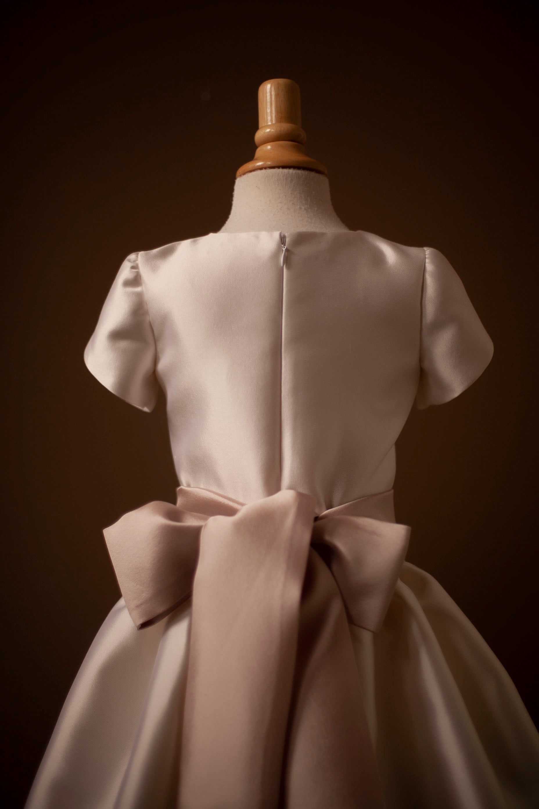 Silk Wool Flower Girl Dress 7 / Diamond White Silk Wool Flower Girl Dress 7 / Diamond White