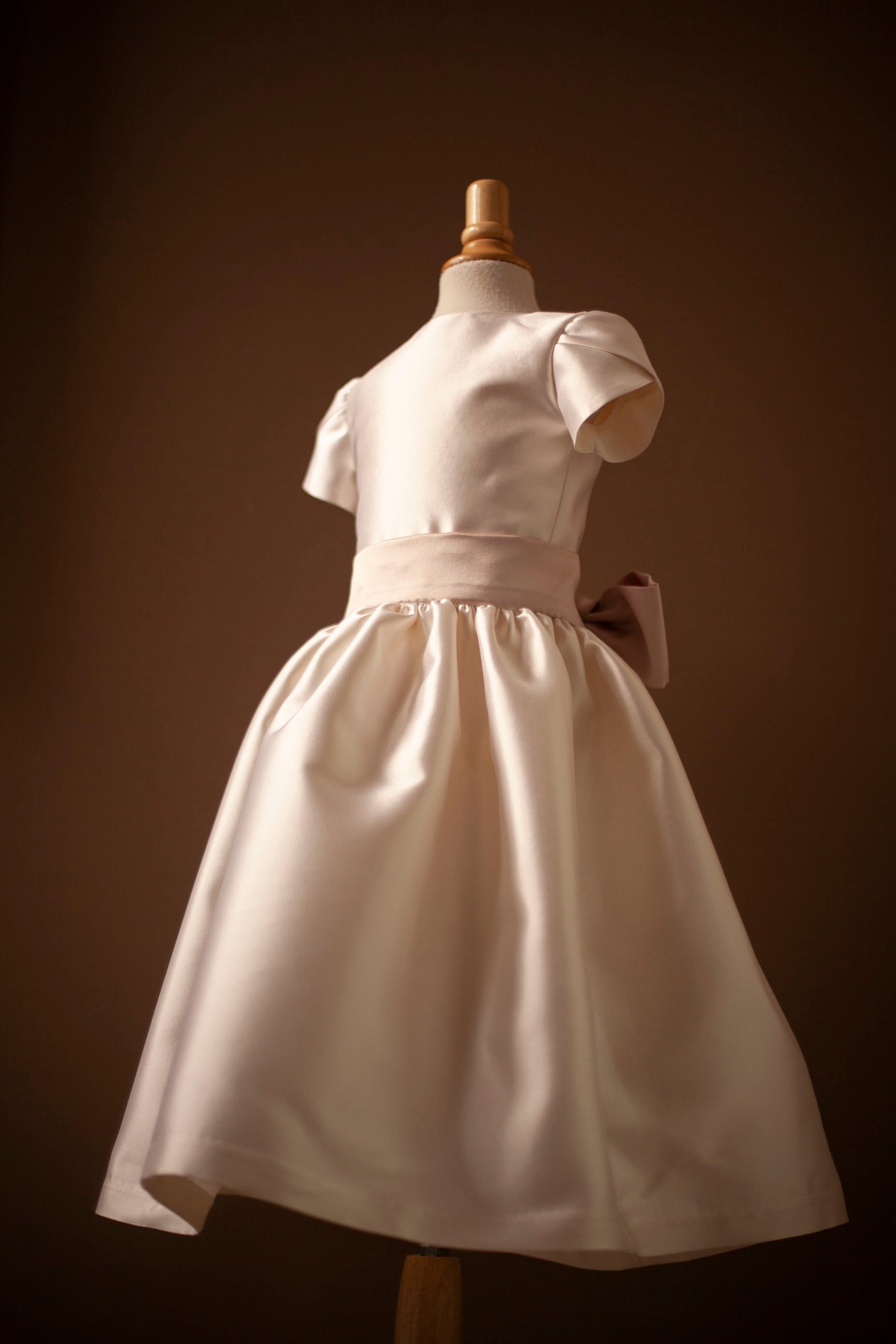 silk wool flower girl dress