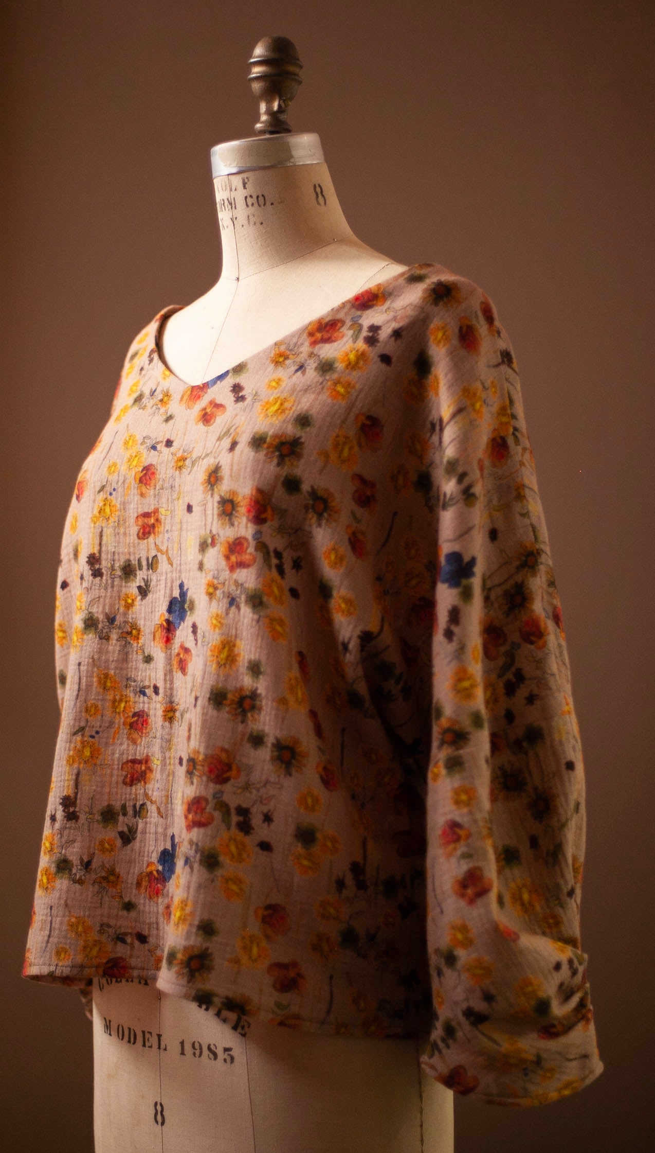 baggy floral blouse