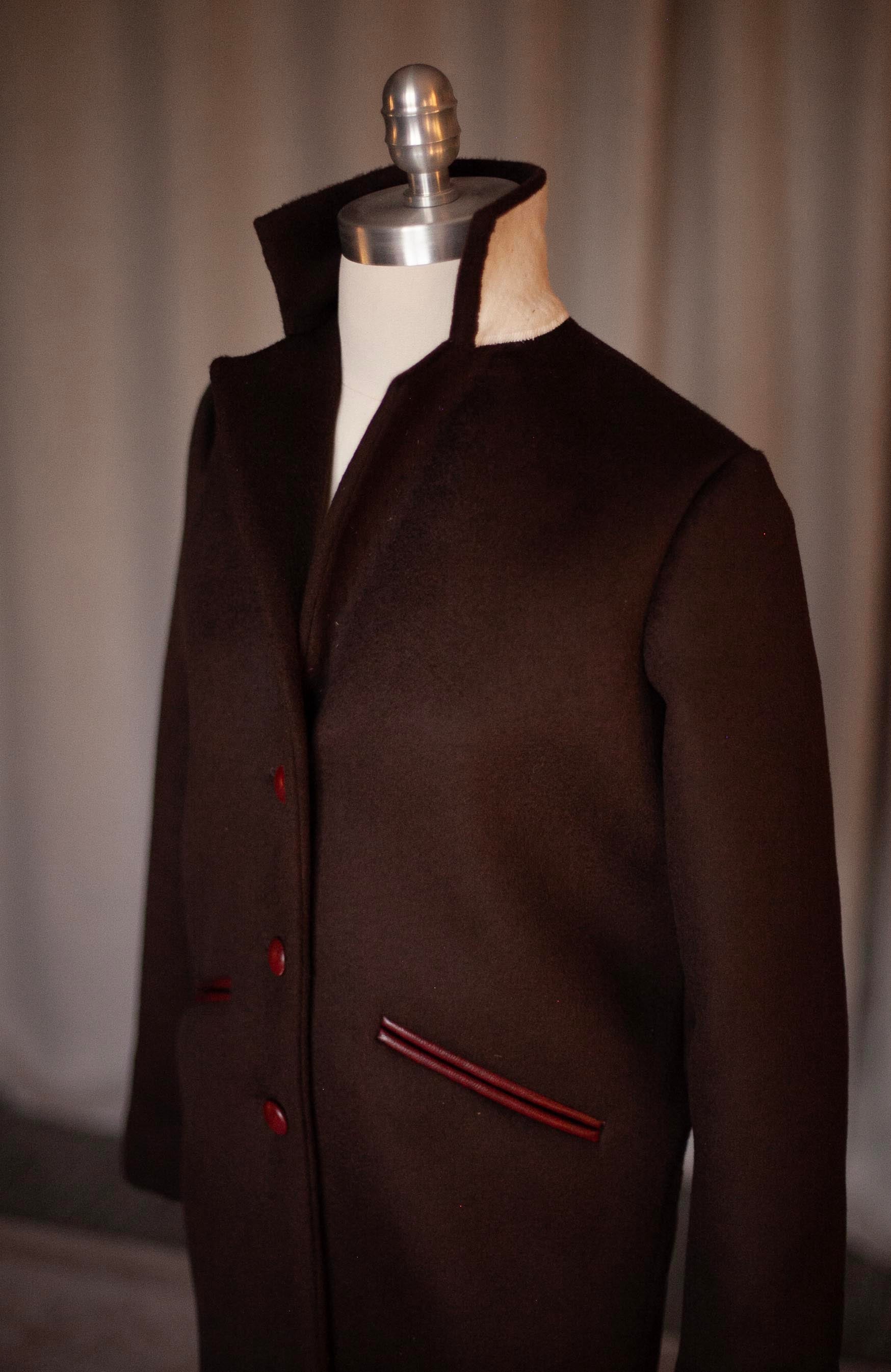 mahogany wool bespoke coat