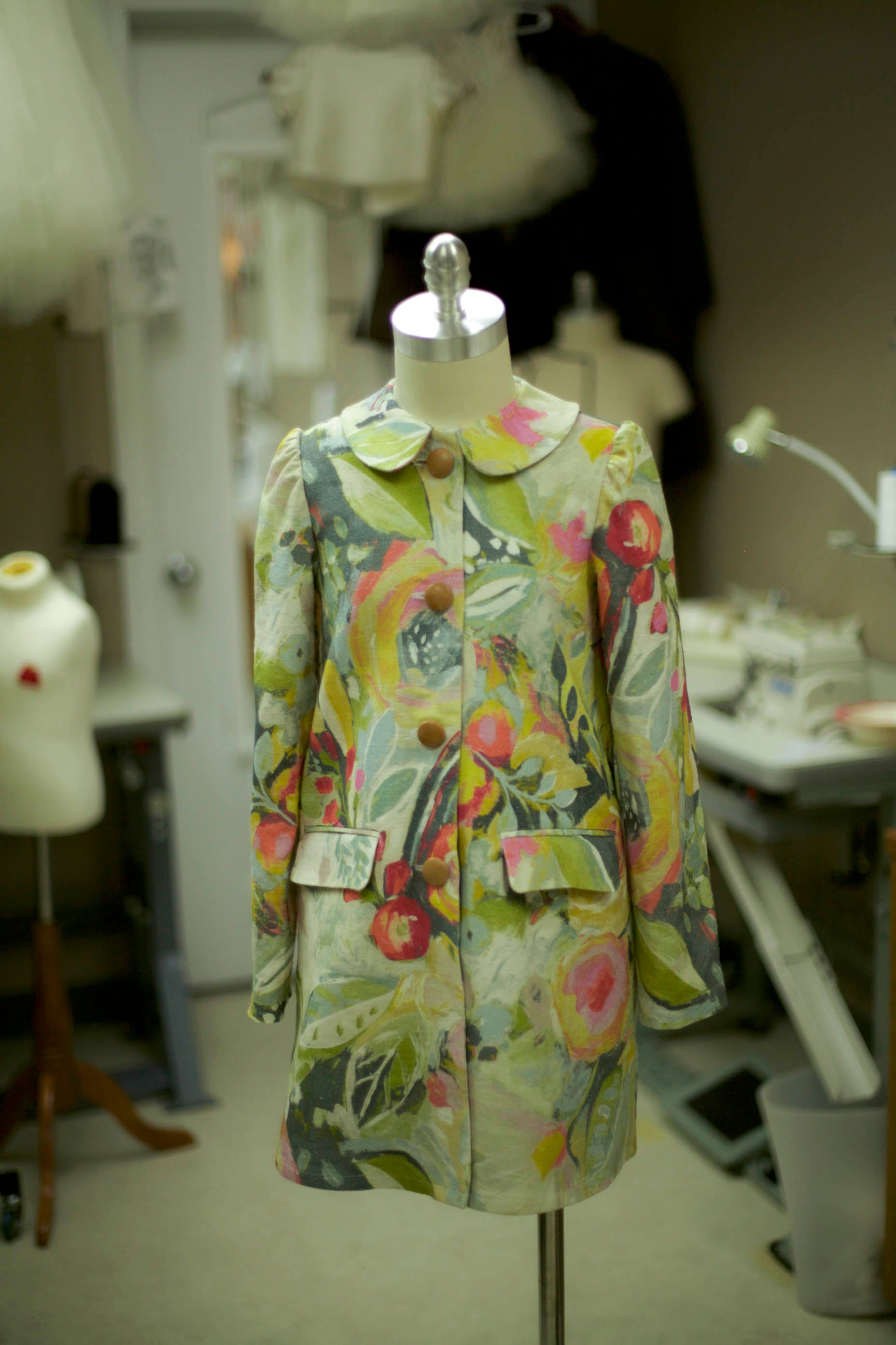 Girls jacket for church and Easter in vintage-inspired floral print