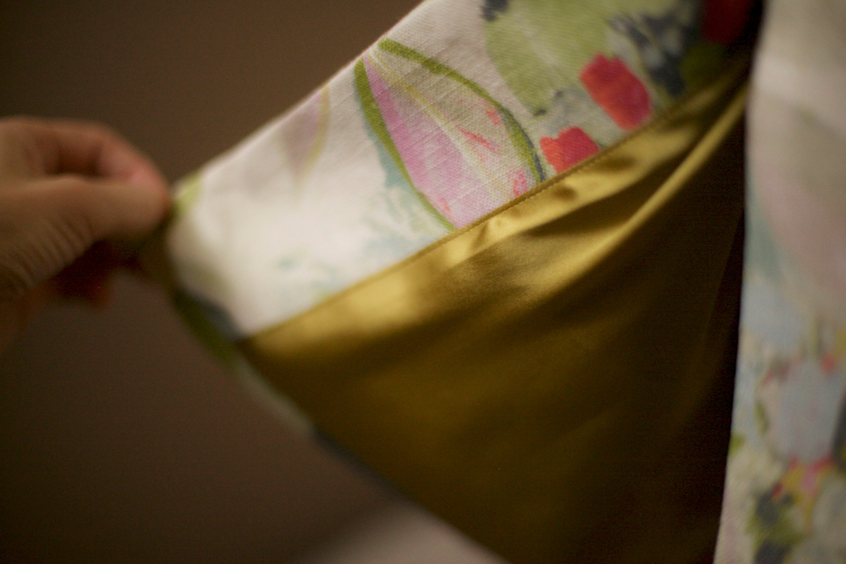 floral and silk jacket
