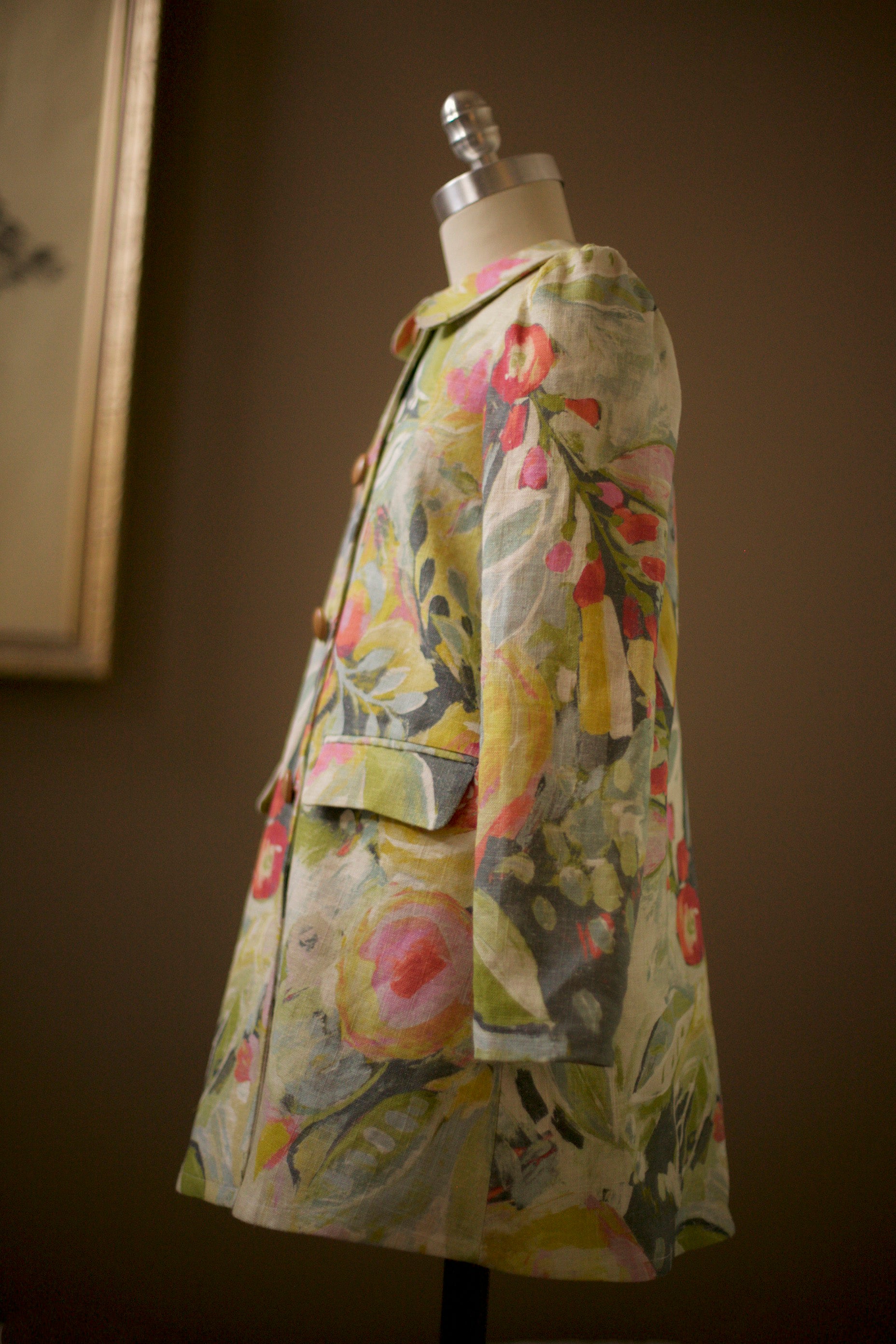 Cotton floral jacket for girls paired with white Communion dress