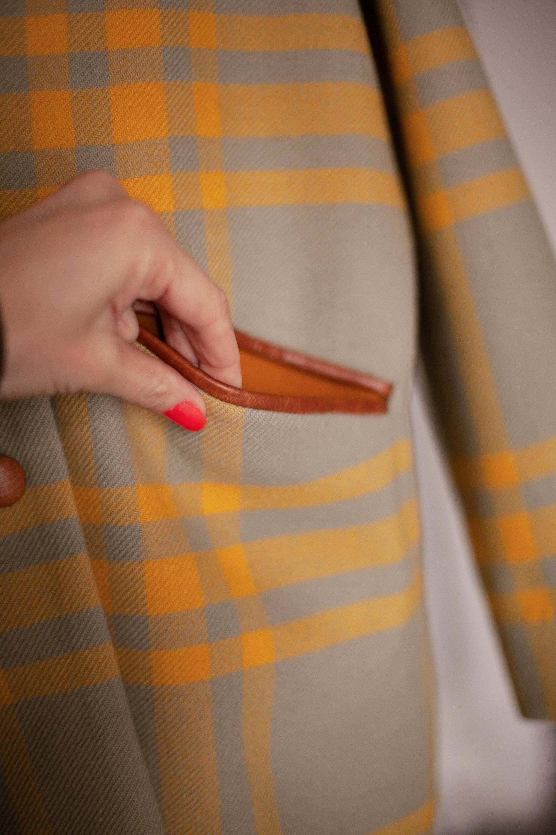 leather and wool coat