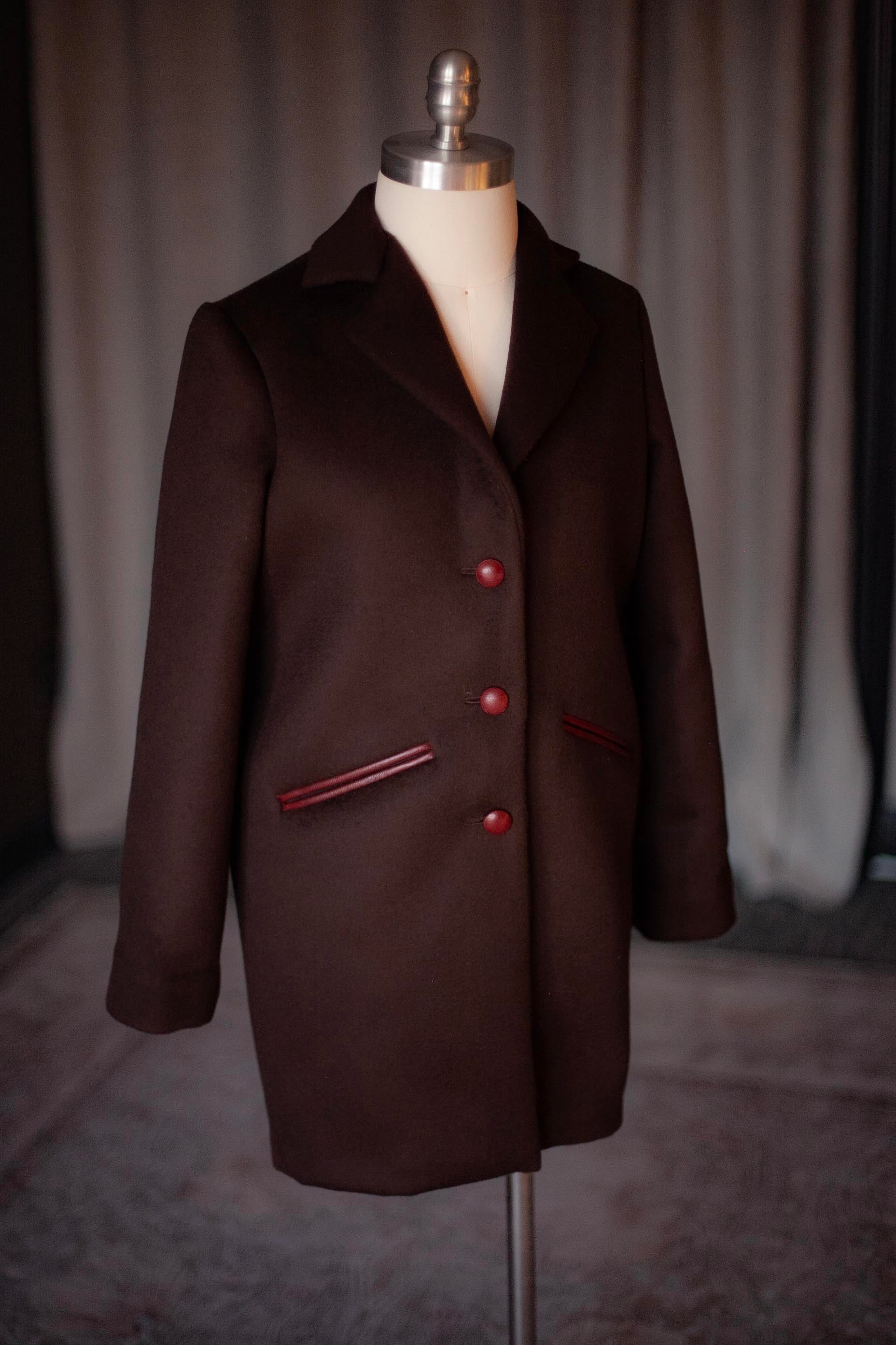 mahogany wool coat