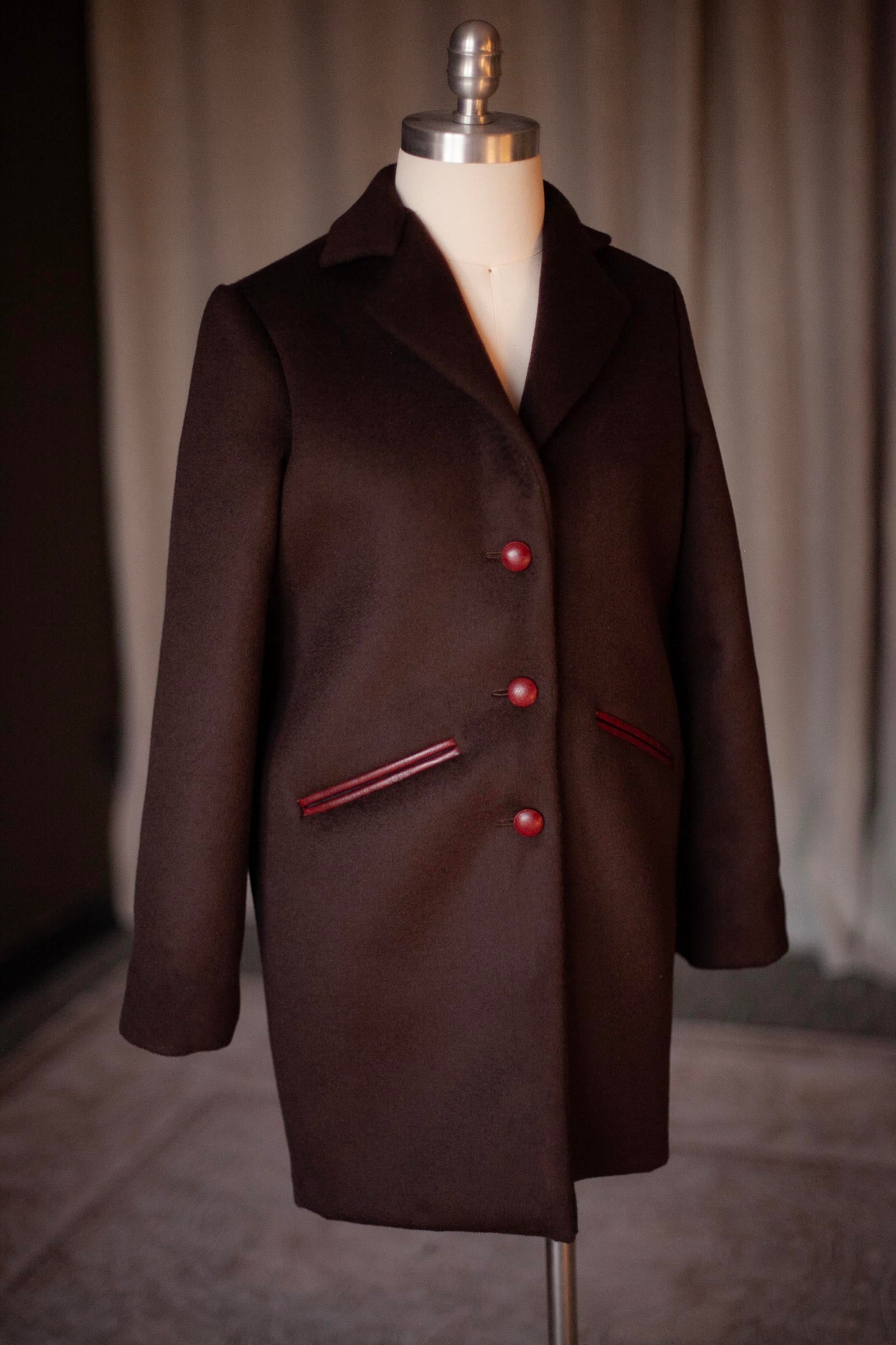 dark brown cocoon coat