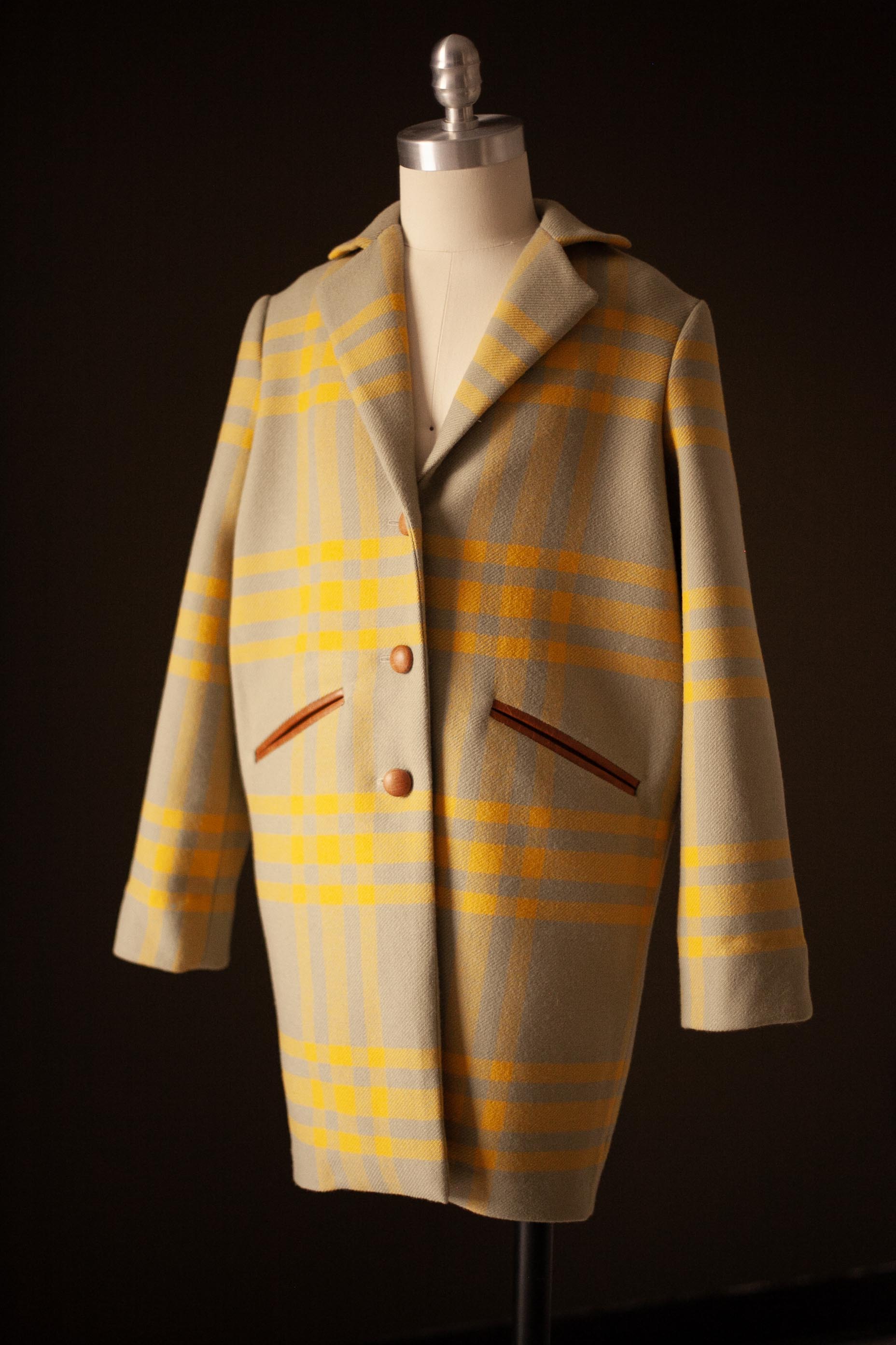 yellow wool coat