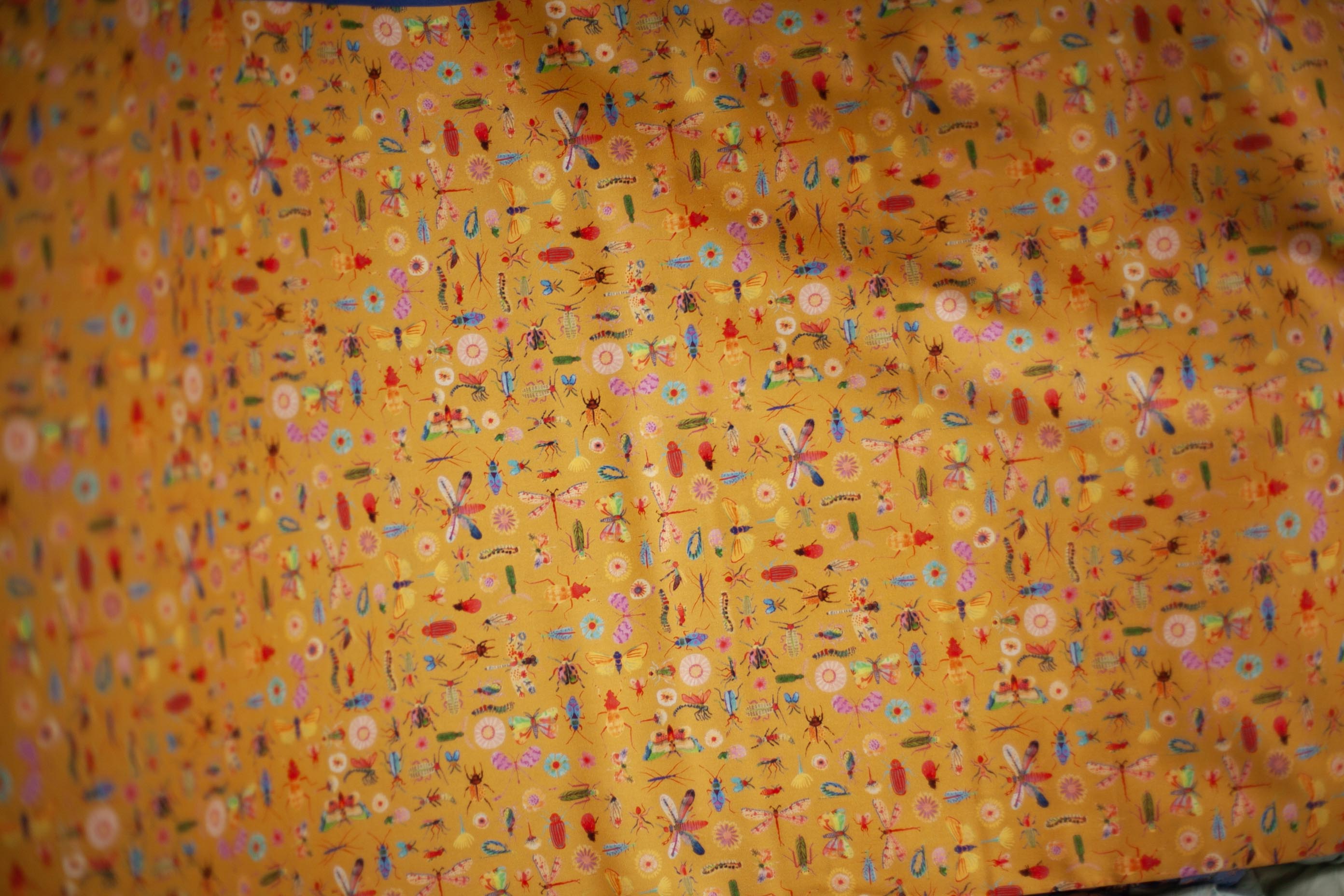 mustard gold insect fabric