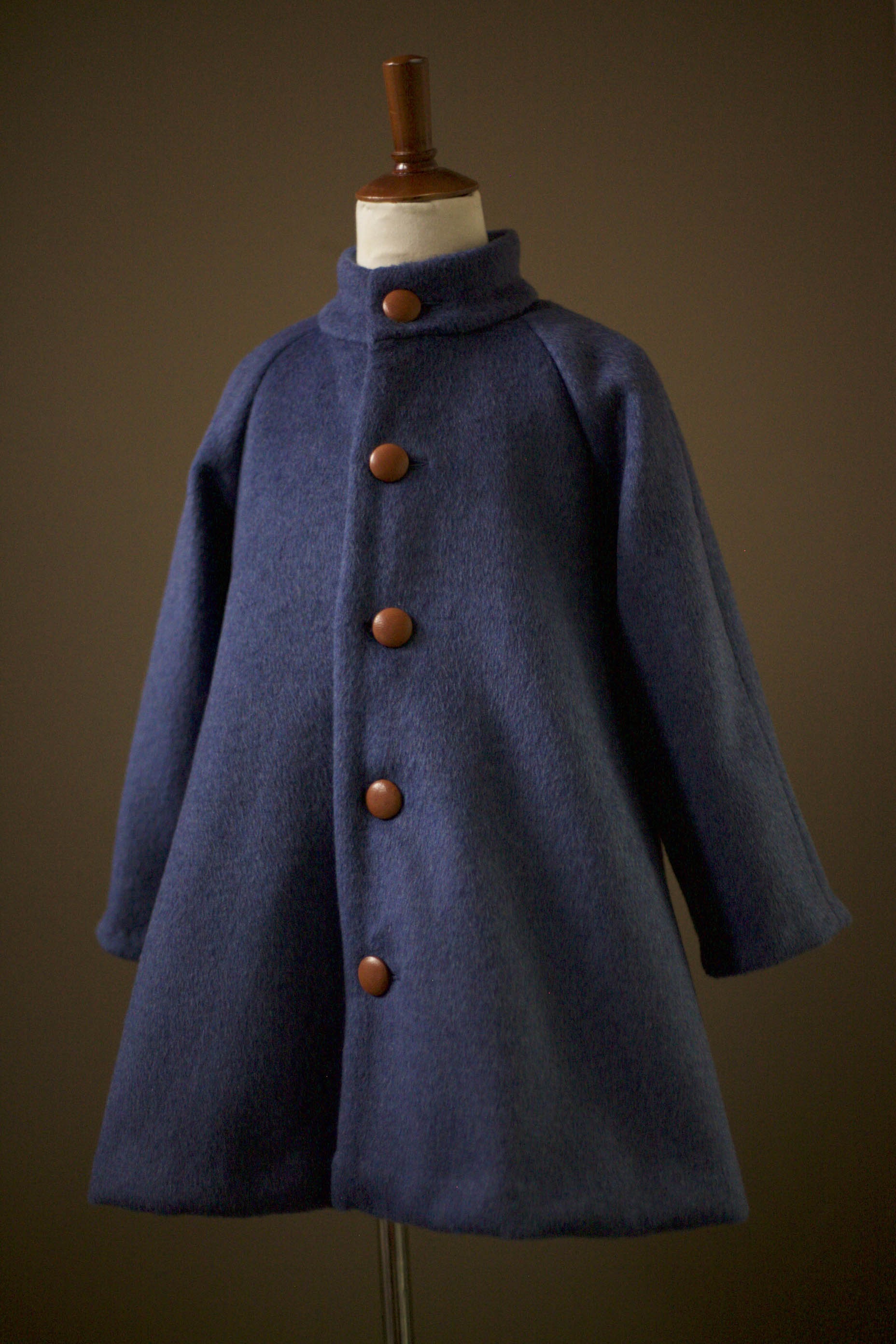 girls blue jacket with leather buttons