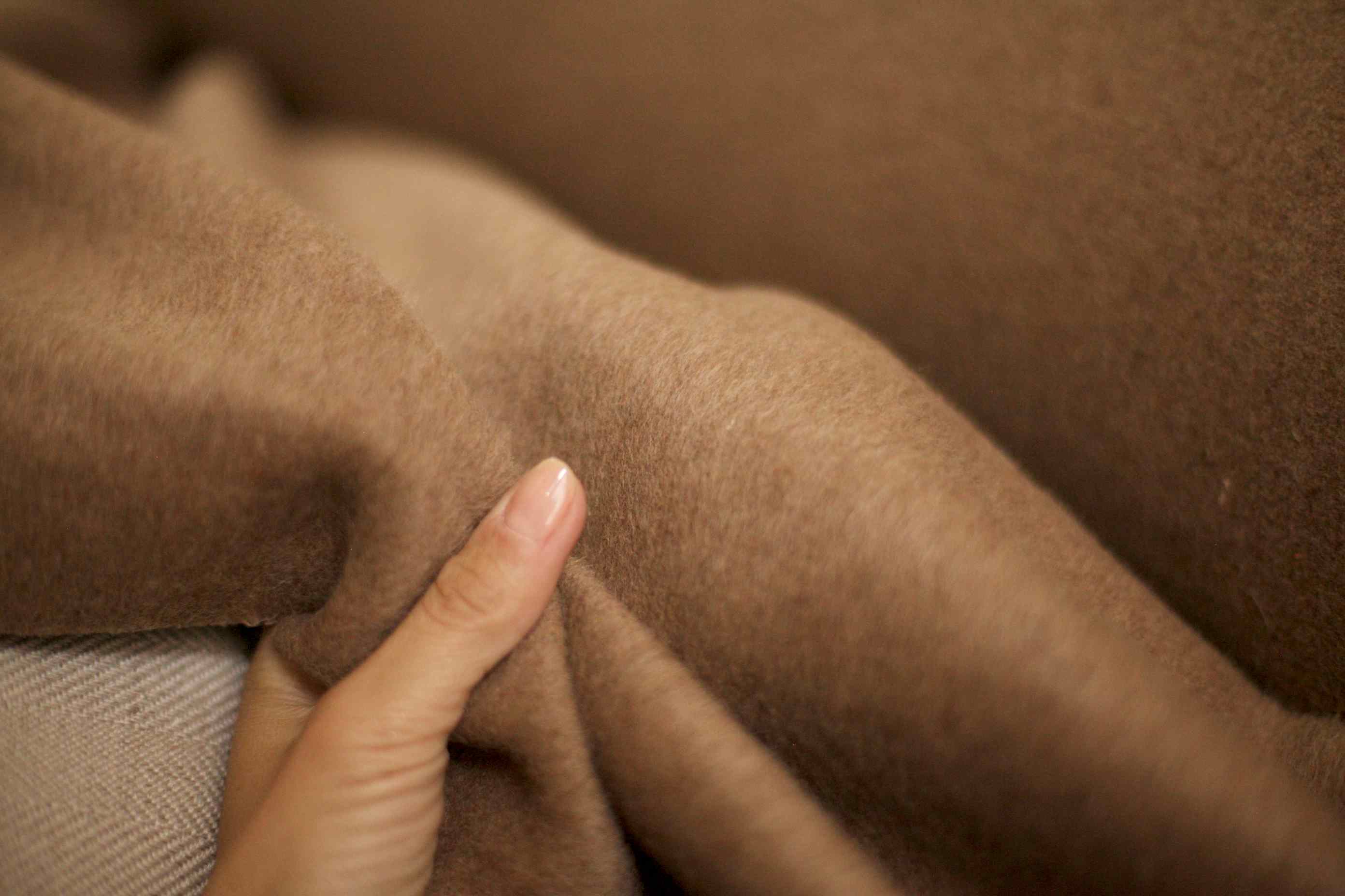heathered brown wool cashmere fabric