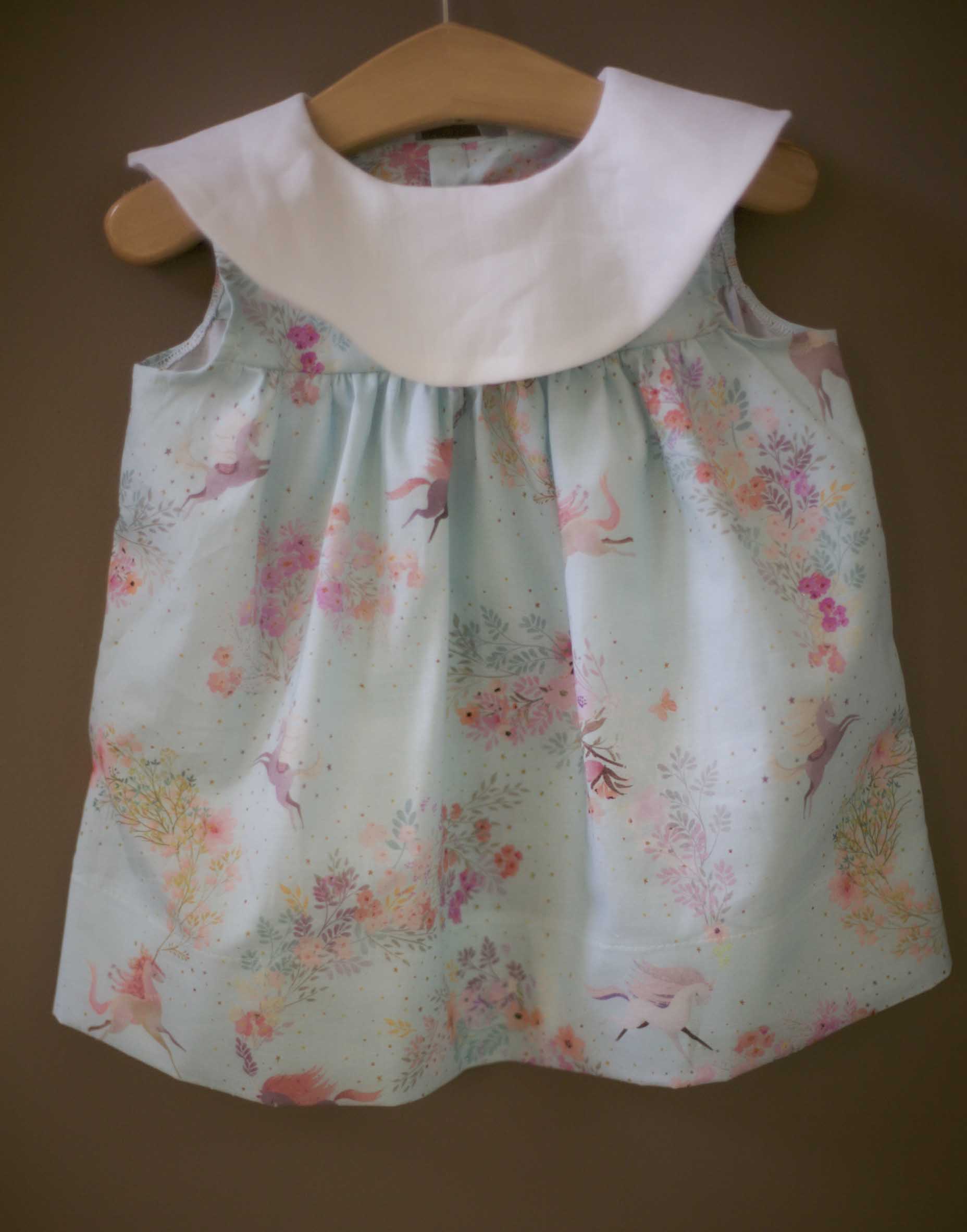 light blue unicorn fabric dress