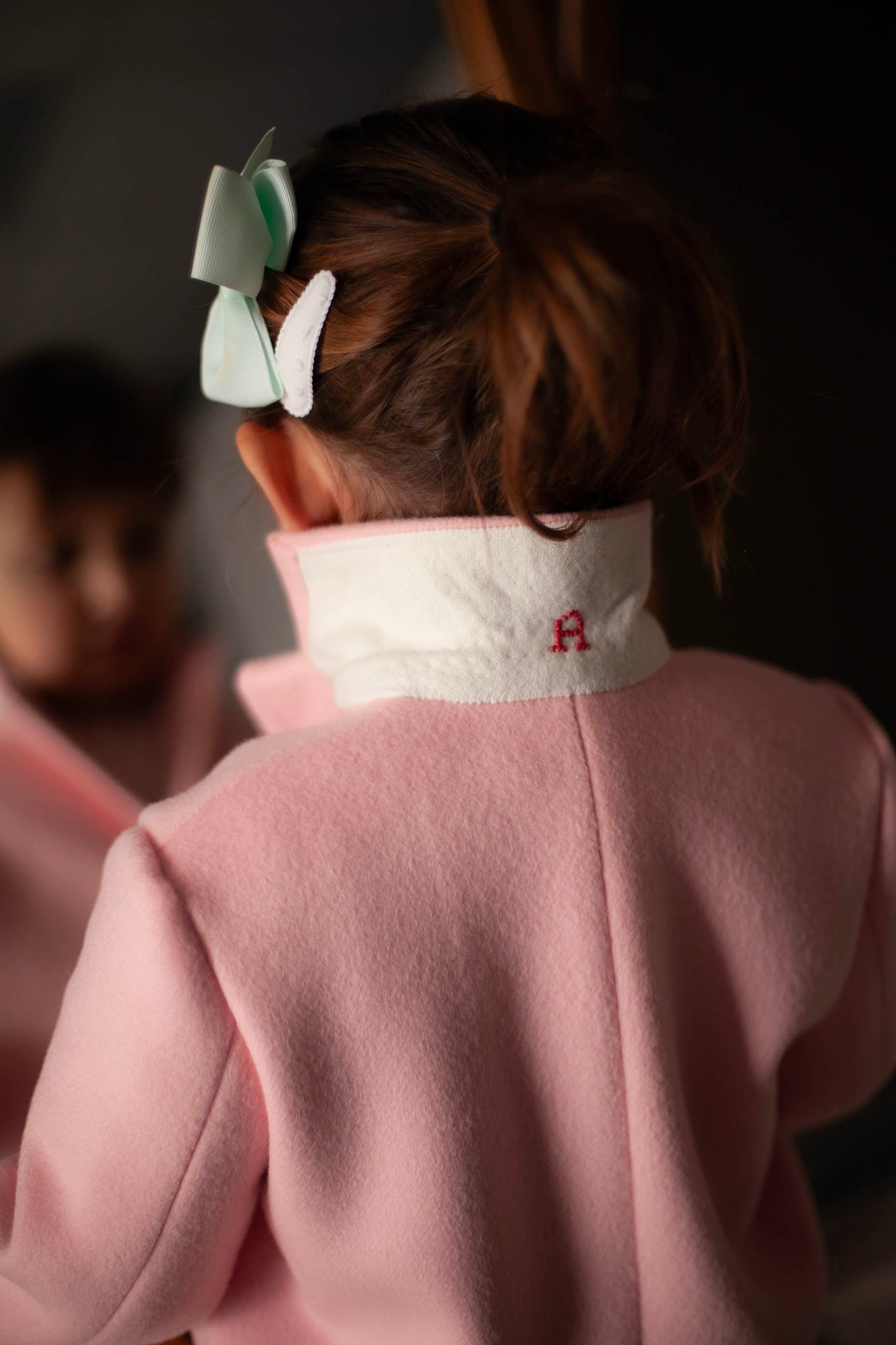 pink wool winter coat for girls