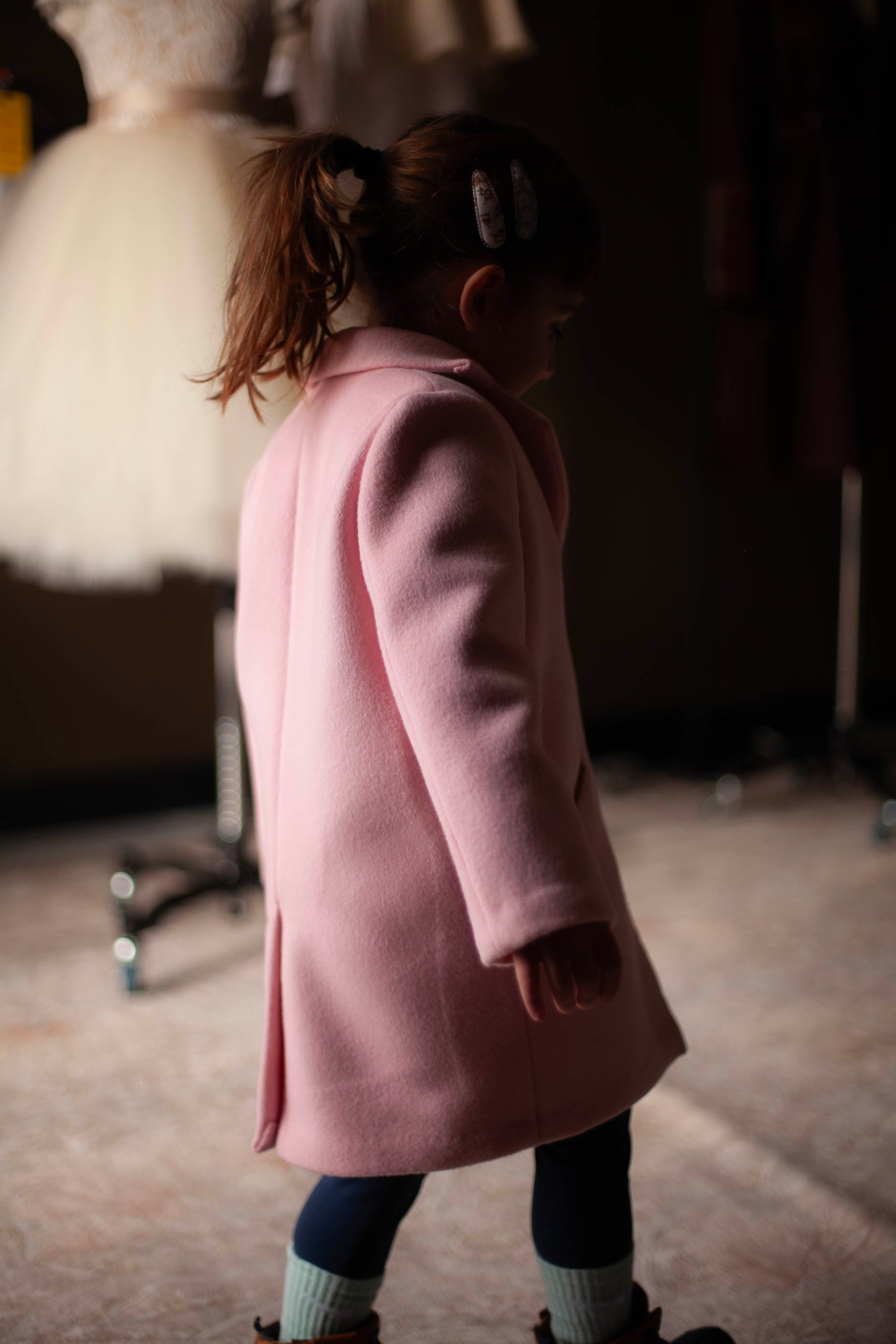 light pink wool coat girls