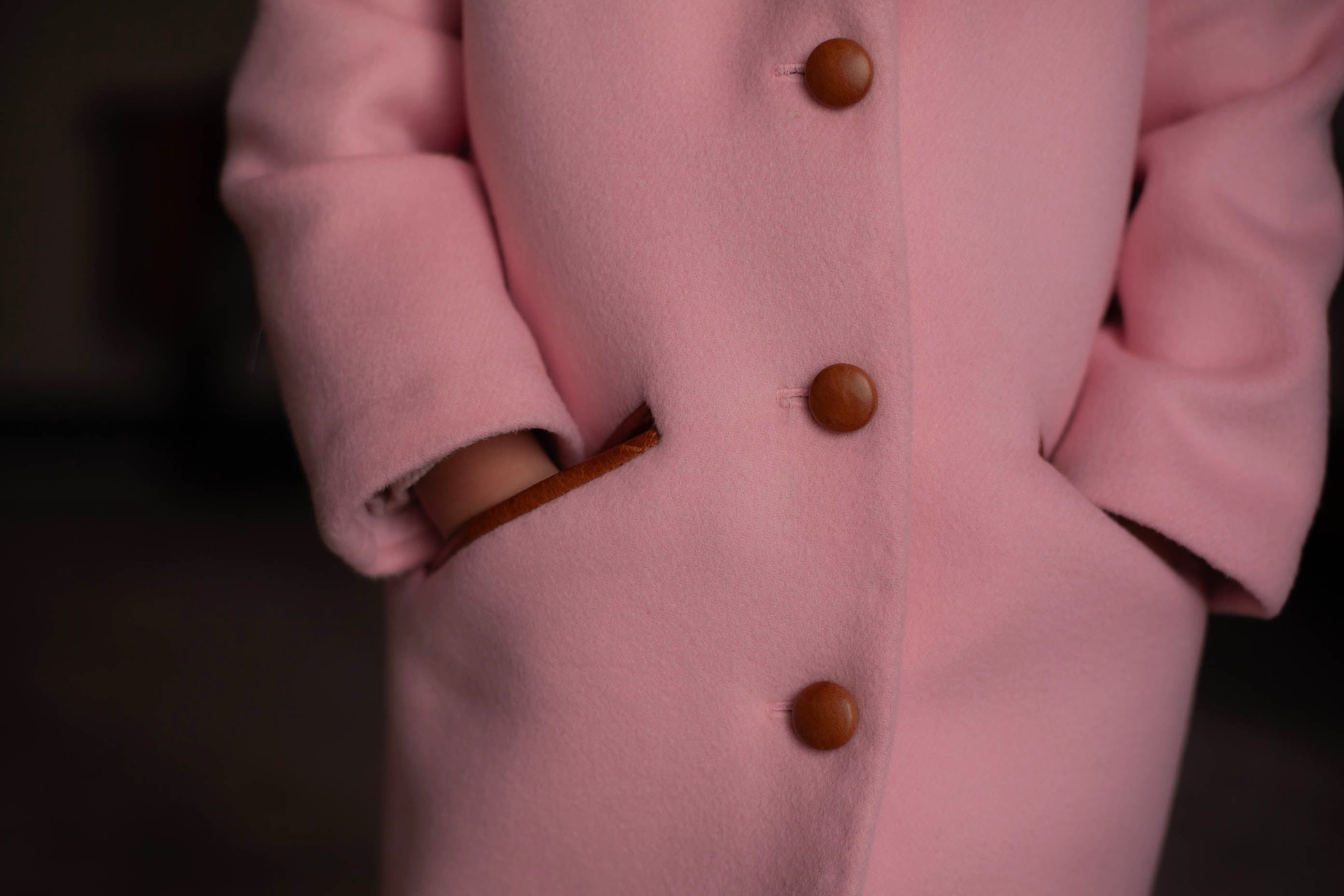 light pink wool coat