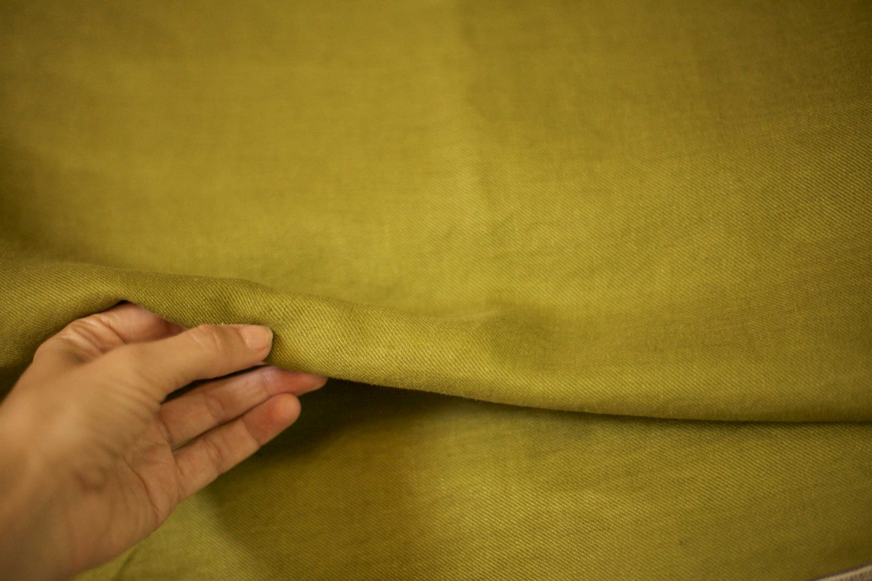green twill linen fabric