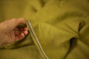 lime green linen fabric with twill weave
