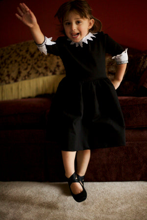 Girls Little Black Dress lace Collar A N A G R A S S I A Girls Little Black Dress lace Collar A N A G R A S S I A
