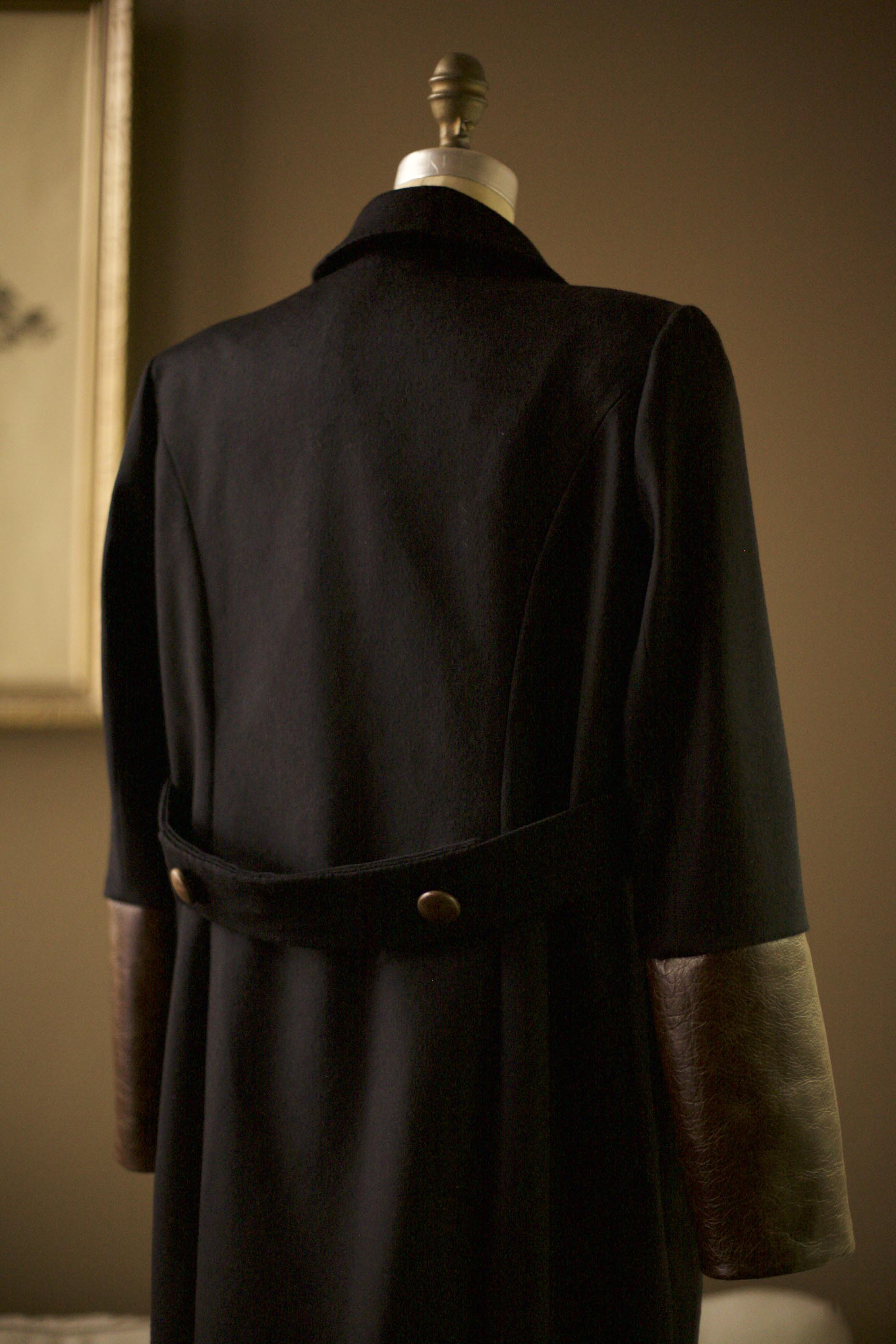 women's dark navy wool coat