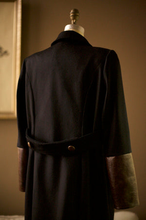 women's dark navy wool coat