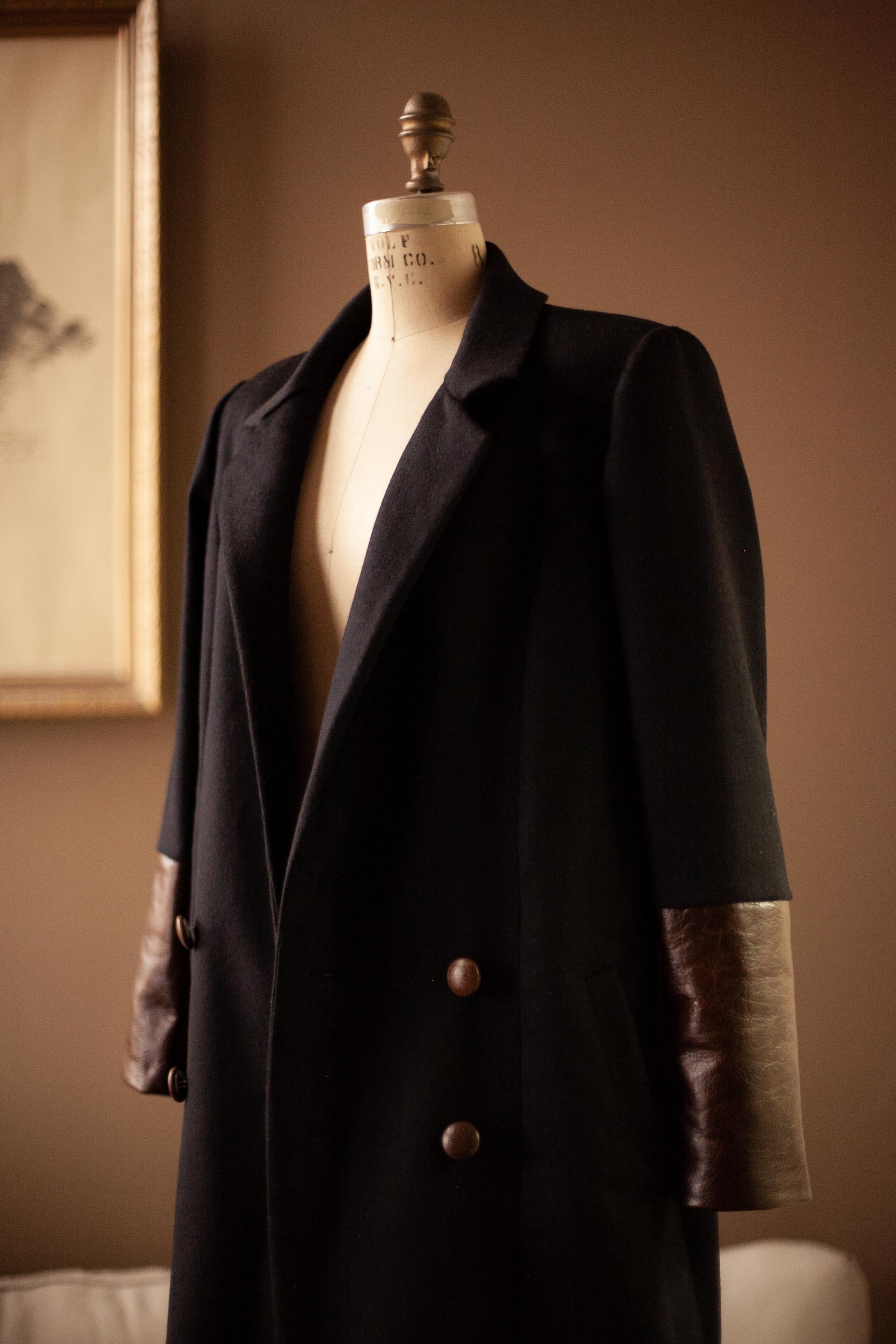 navy wool coat womens