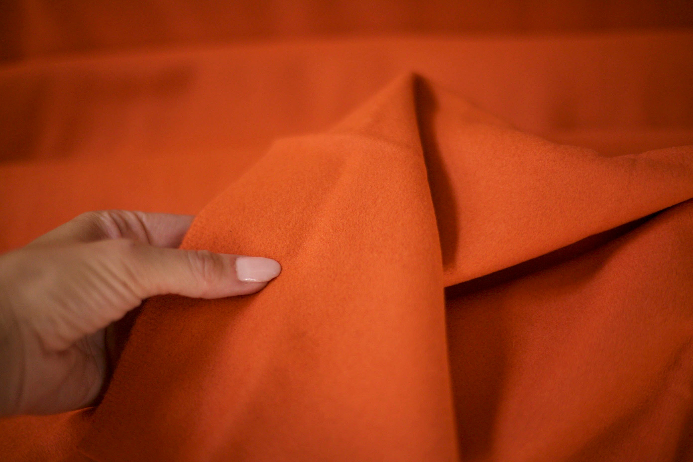 pure wool orange fabric