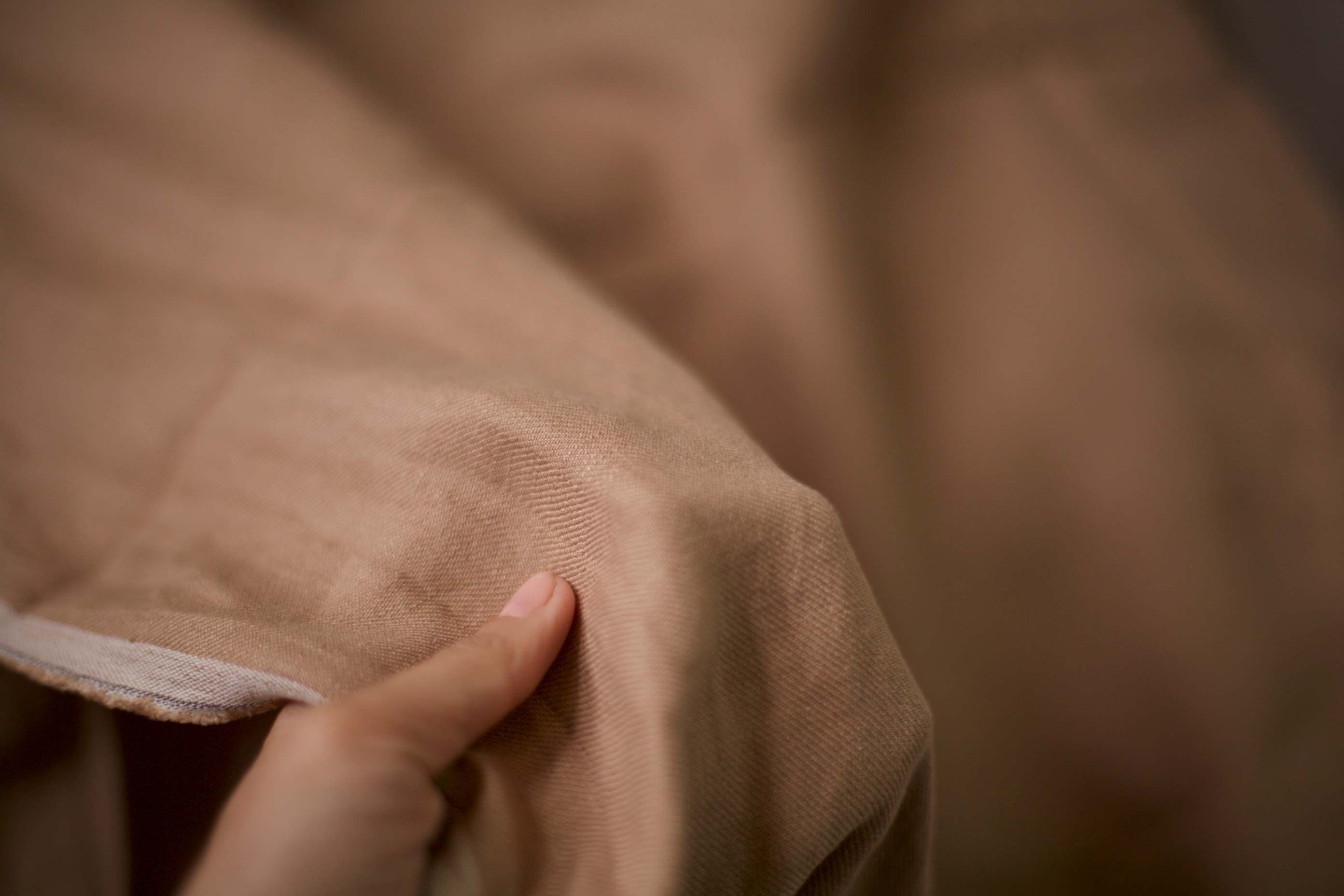 camel twill linen
