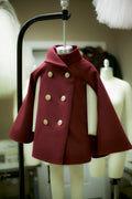 double breasted wool cape