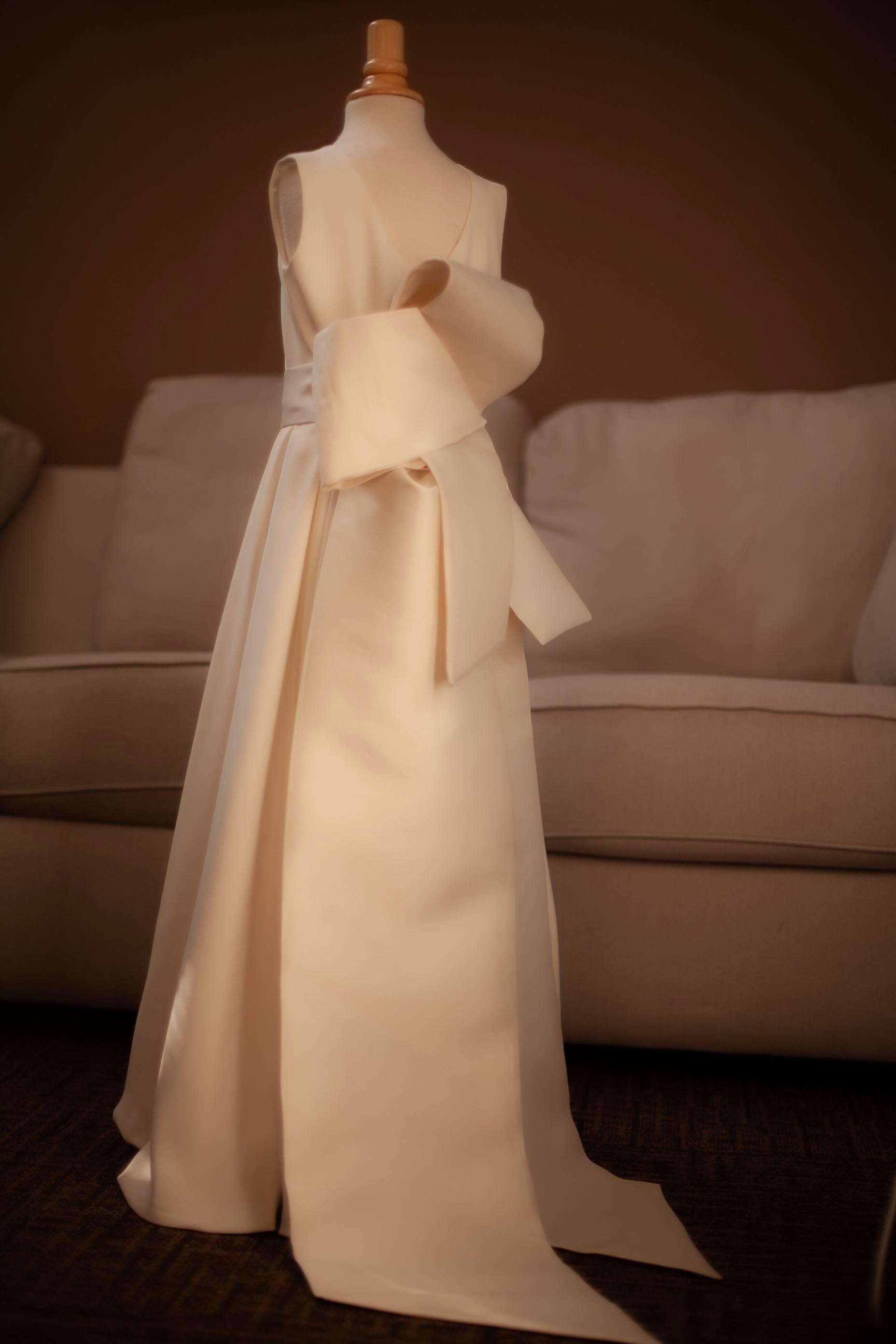 long silk junior bridesmaid dress