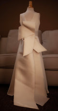 sculptural silhouette flower girl dress