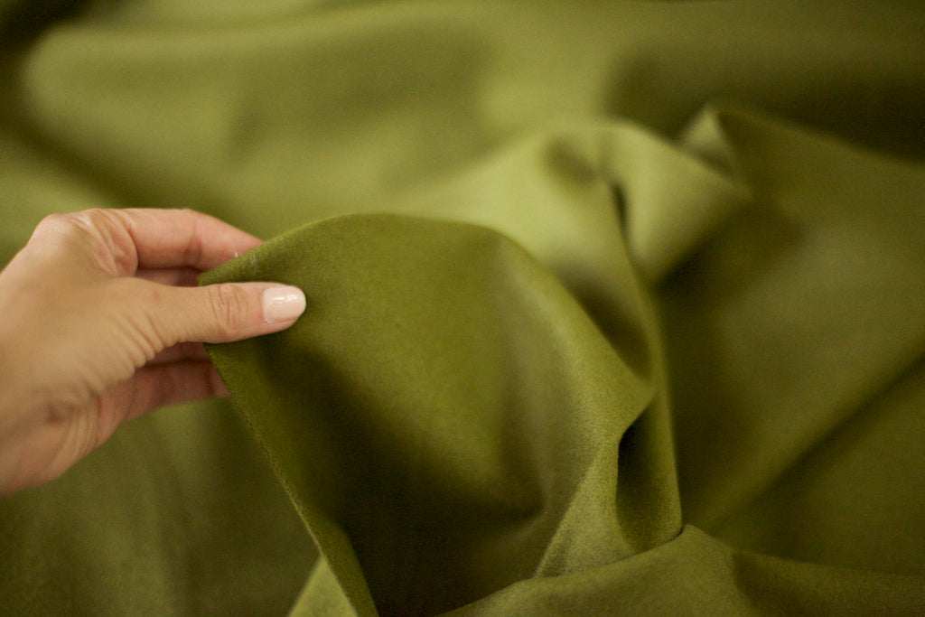 olive green wool fabric