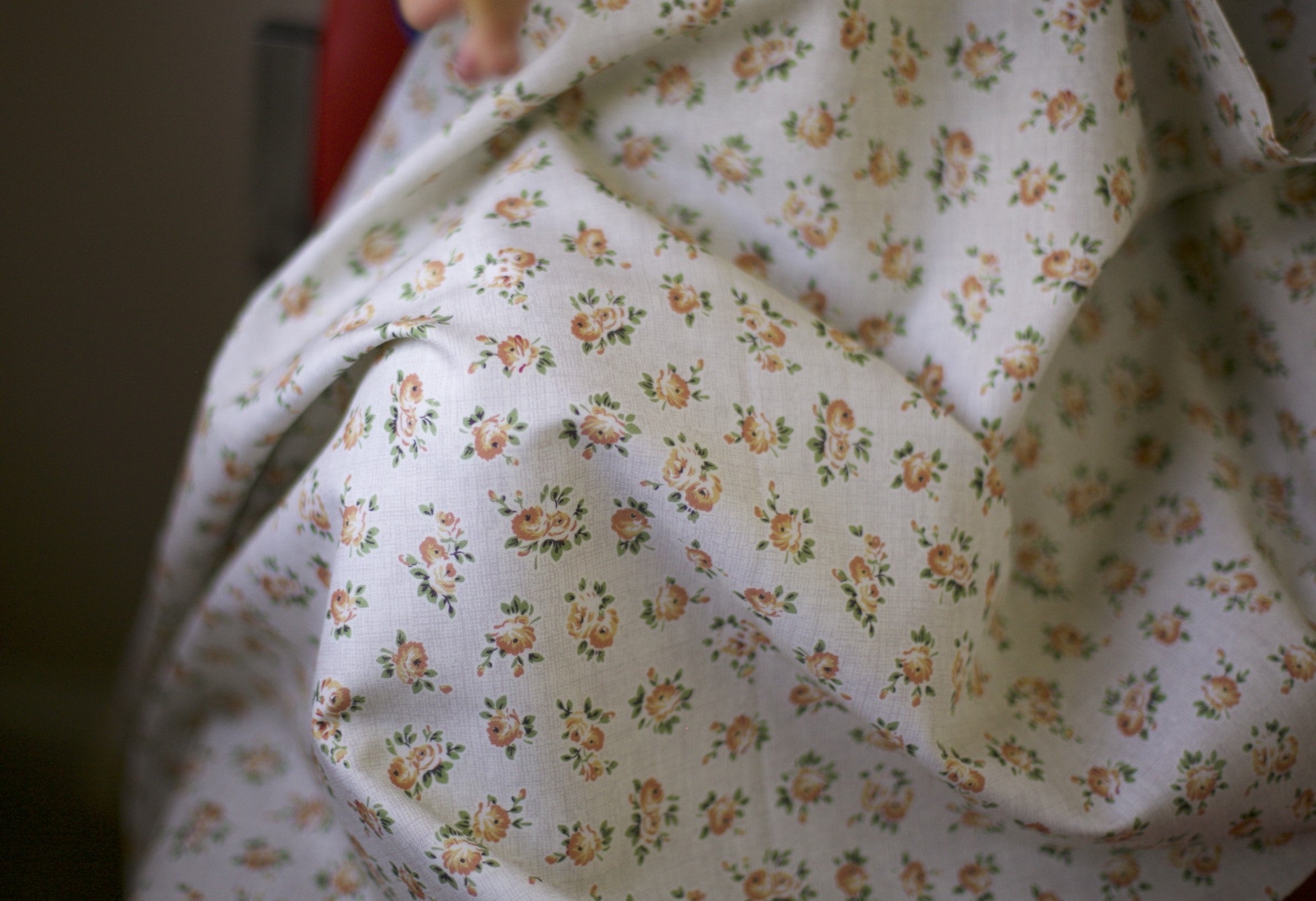 cream floral vintage fabric