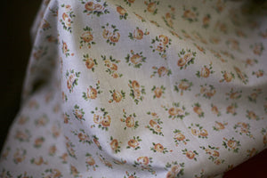 orange floral vintage fabric
