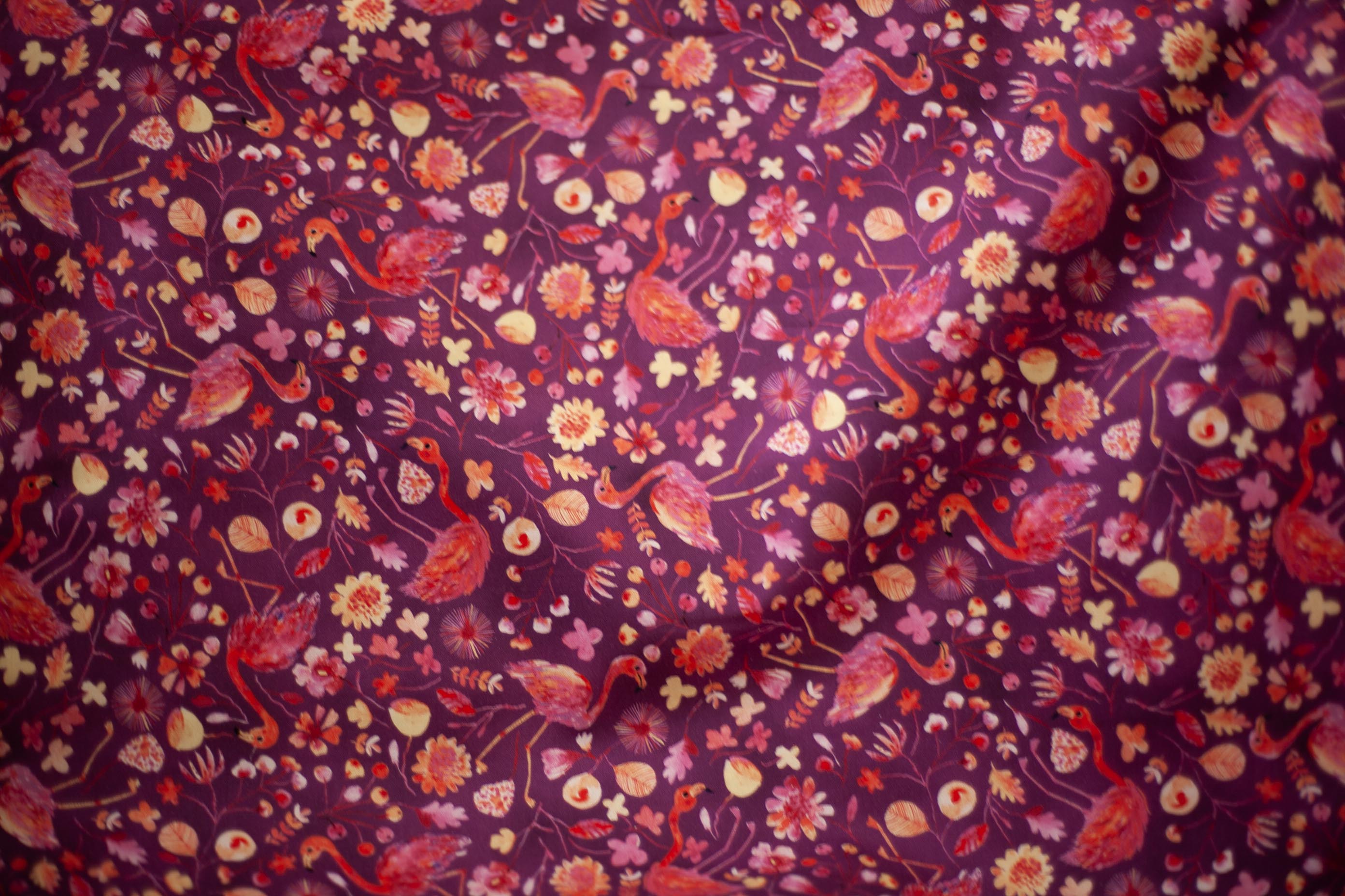 flamingo floral fabric