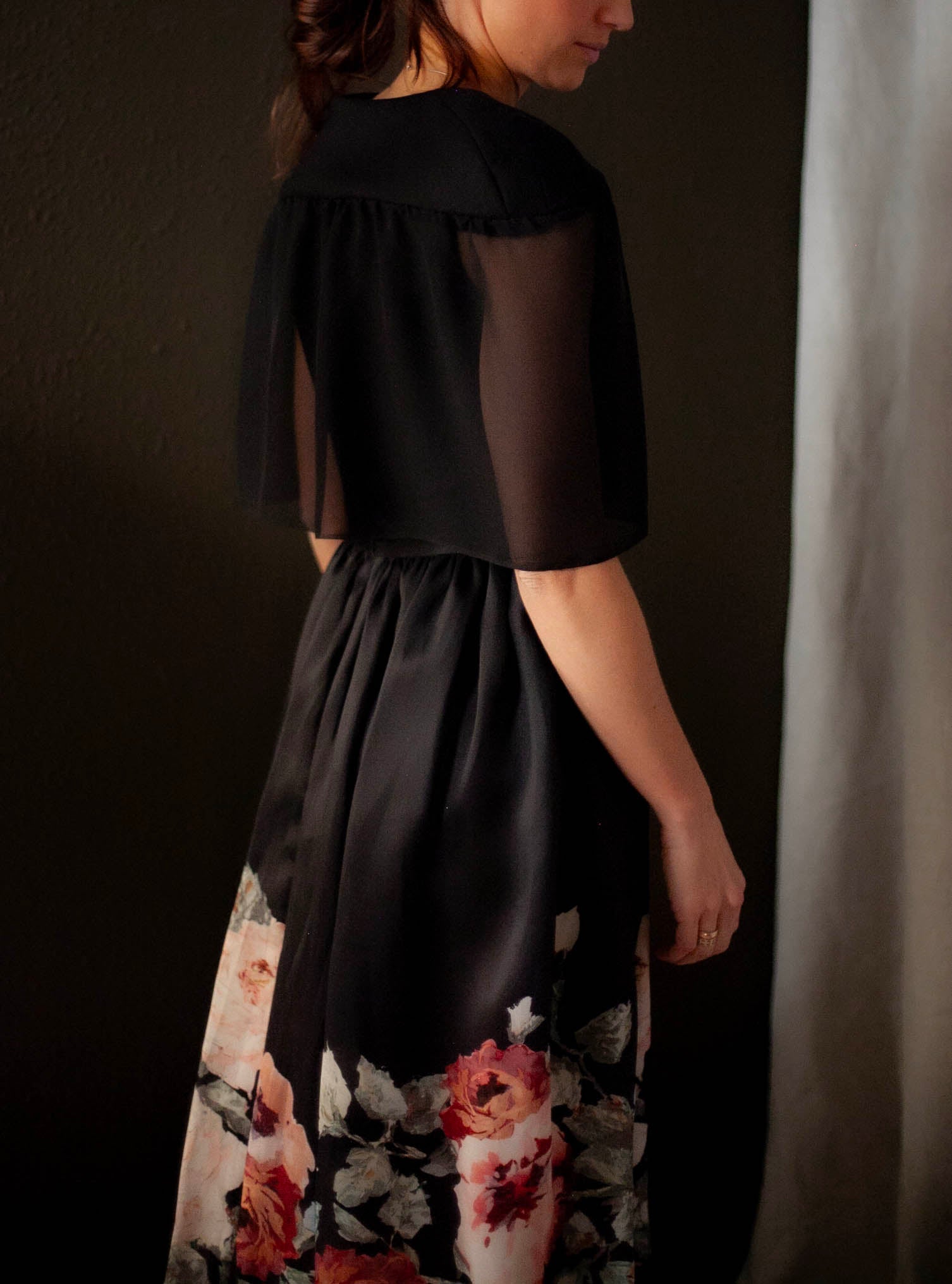 black silk cape