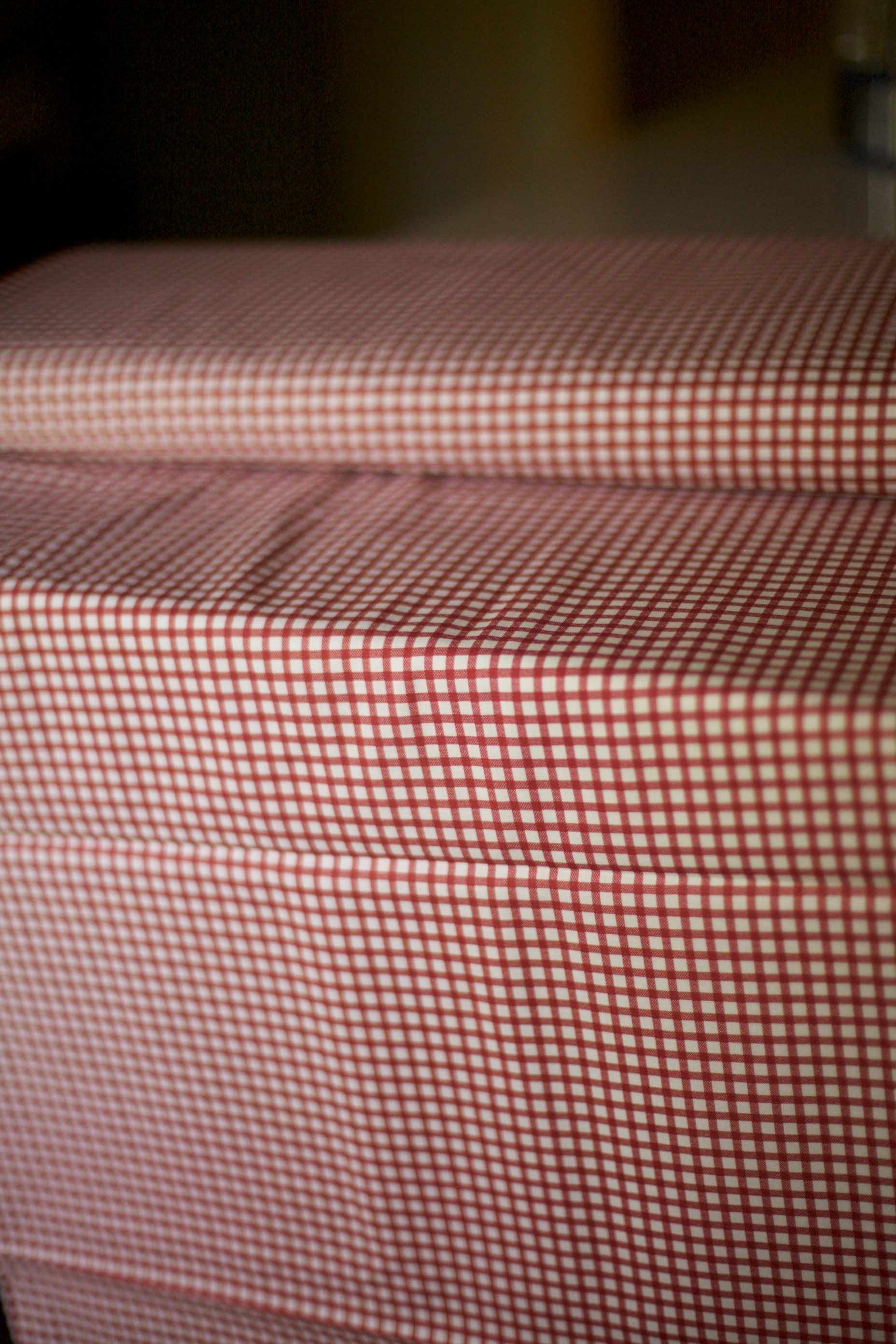 vintage red check fabric