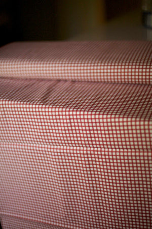 vintage red check fabric