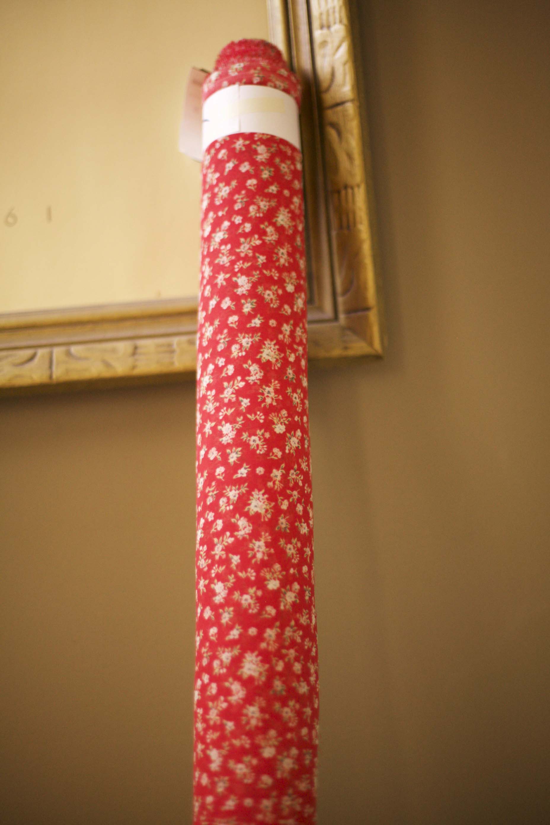 red floral chiffon