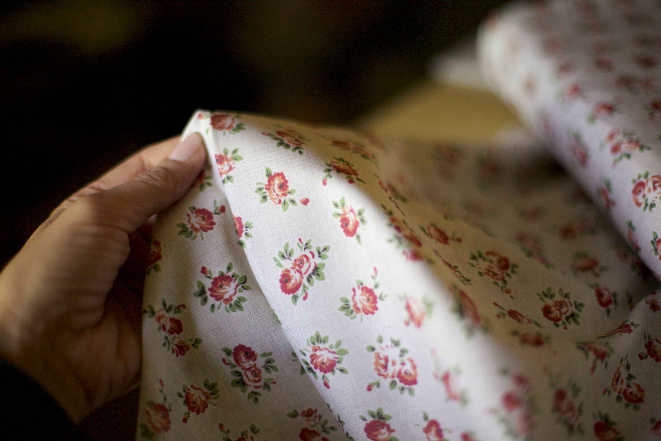 Vintage Red Rose Fabric
