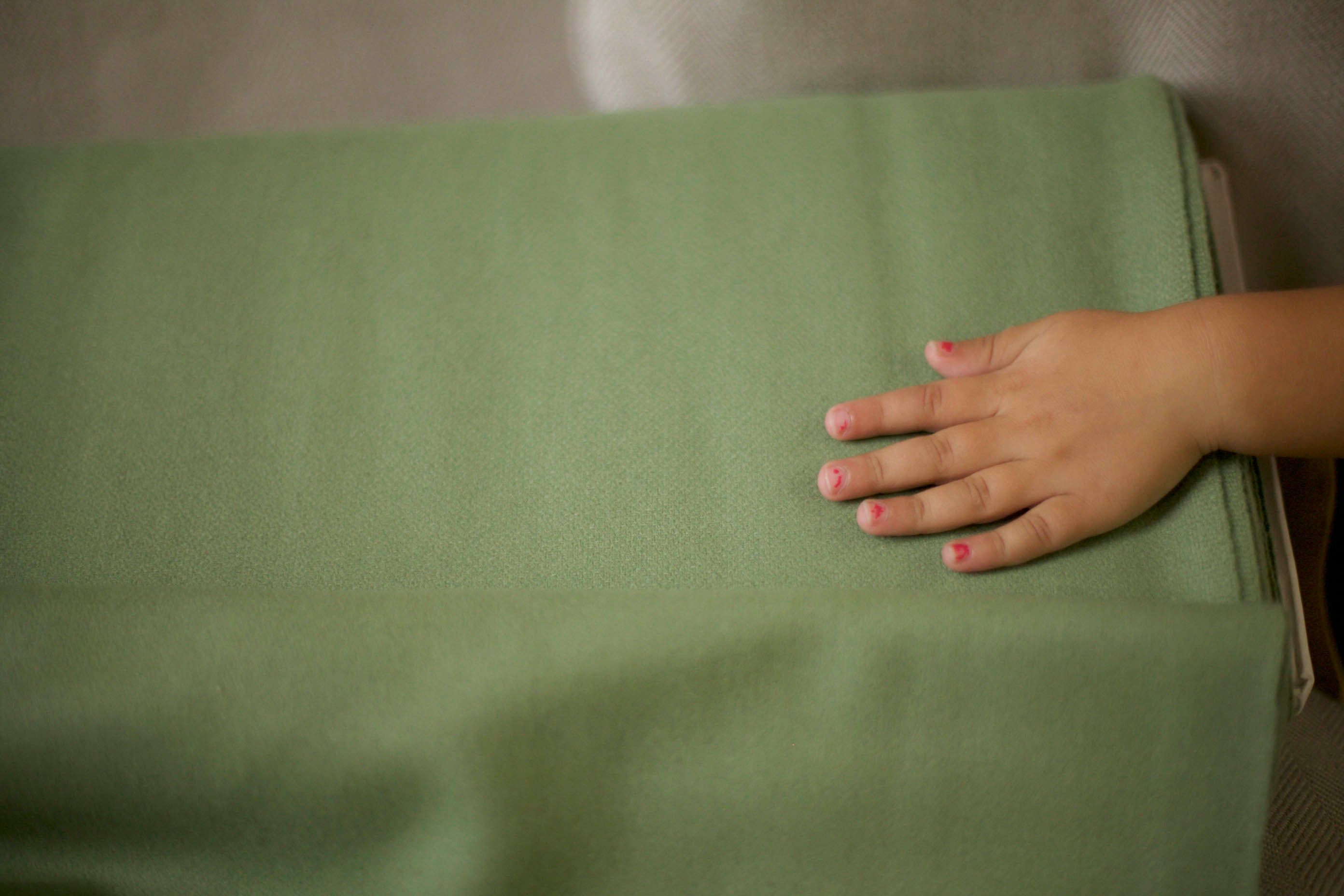 wool fabric light green