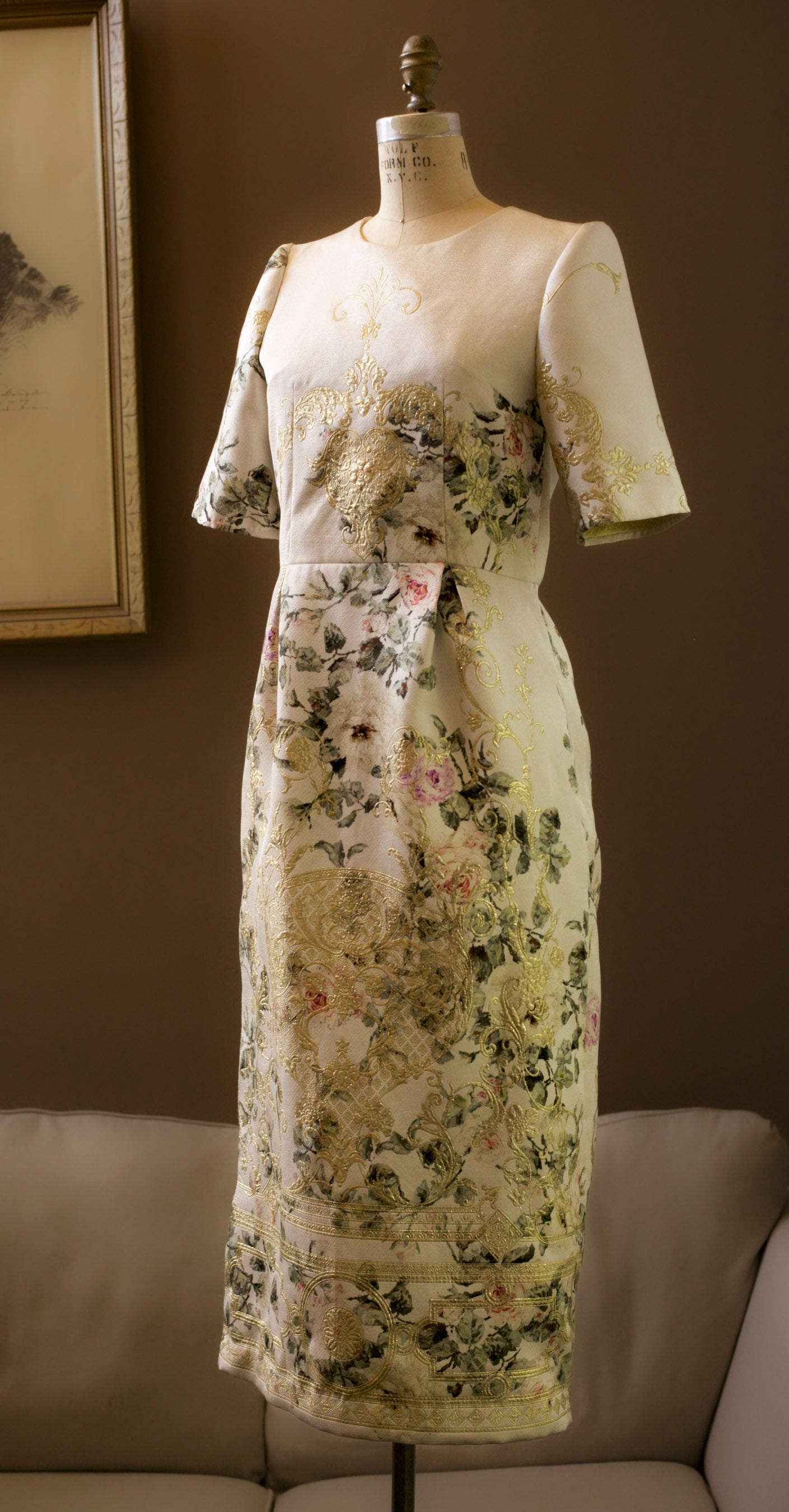 Gold Floral Midi Dress 2 Gold Floral Midi Dress 2
