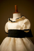black and white flower girl dress