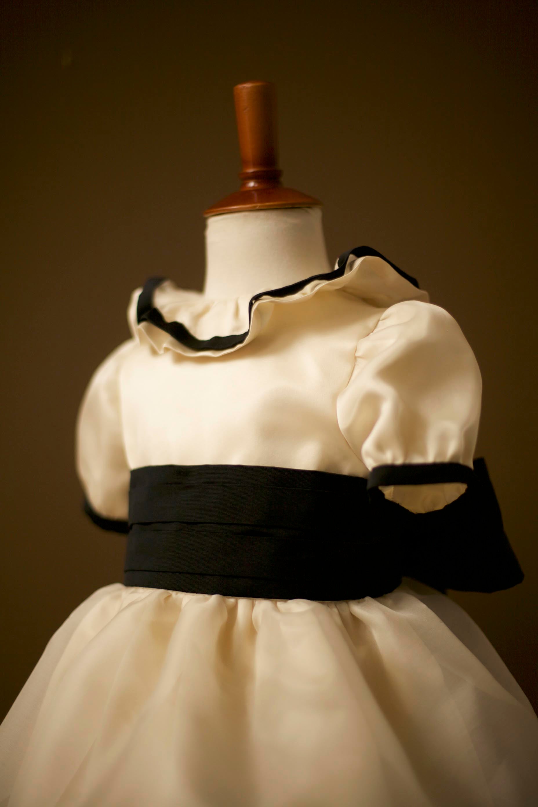 black and white flower girl dress